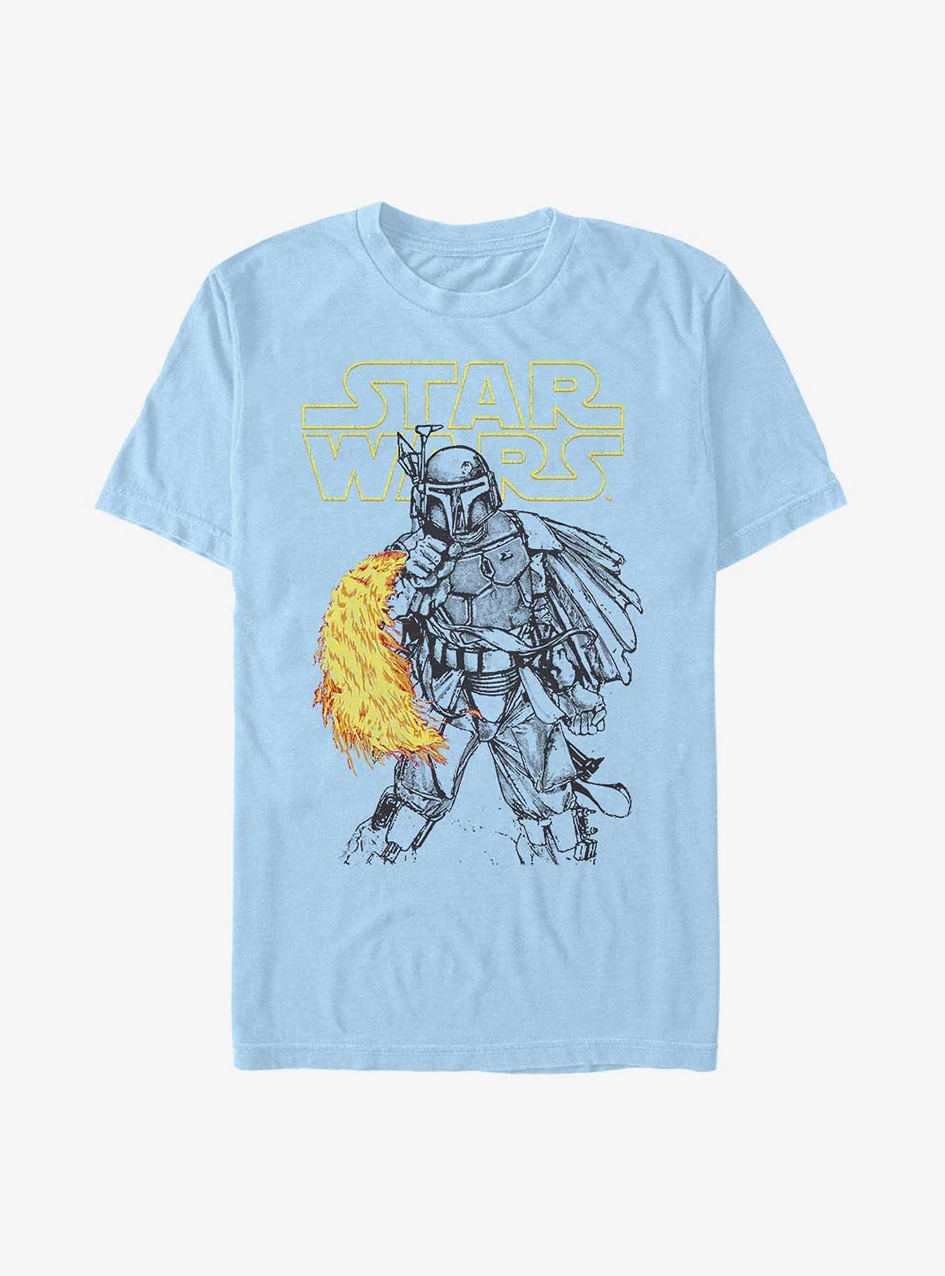 Star Wars Boba Fett Heat Thrower T-Shirt, LT BLUE, hi-res