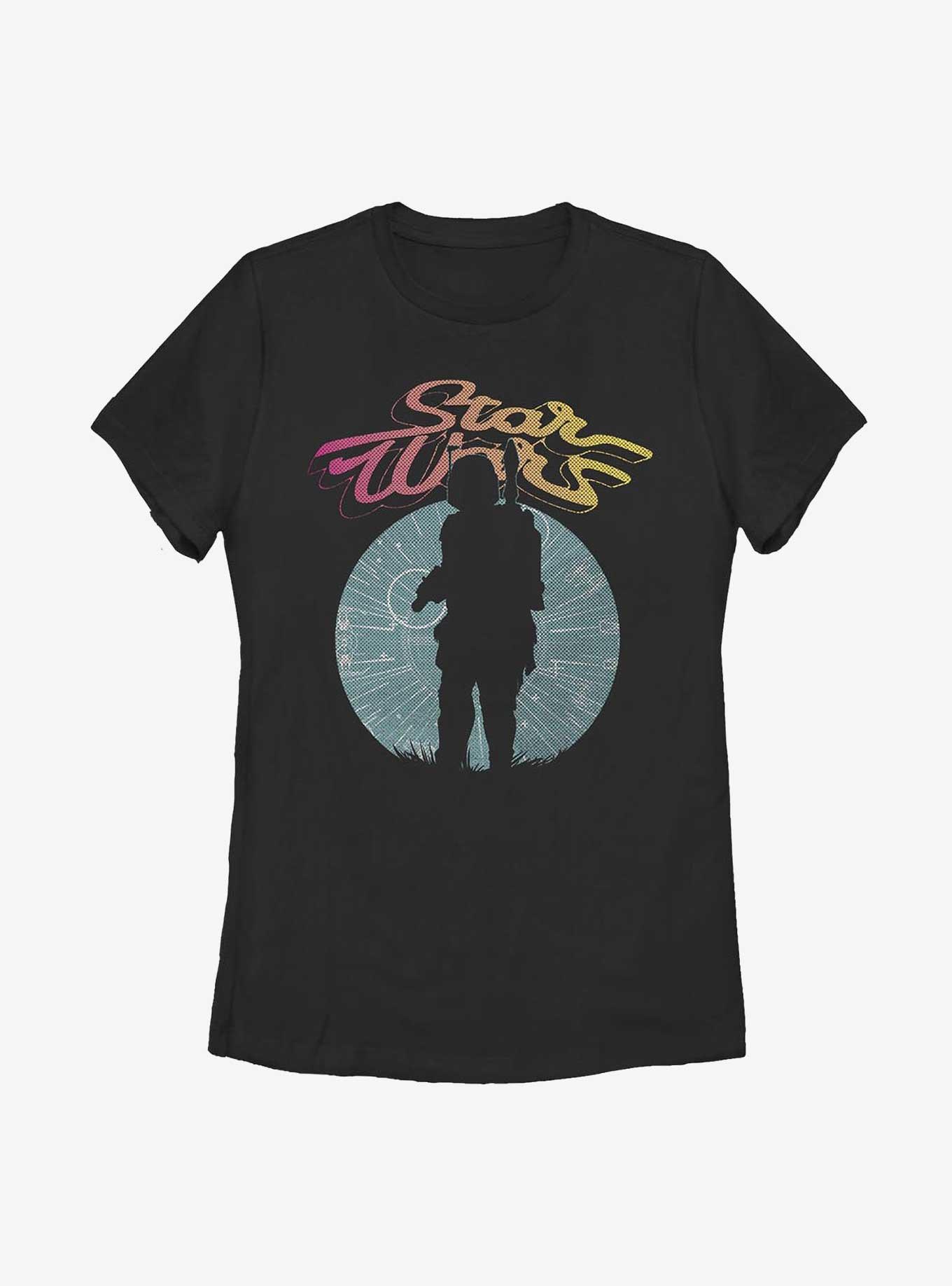 Star Wars Boba Fett Silhouette Womens T-Shirt, BLACK, hi-res