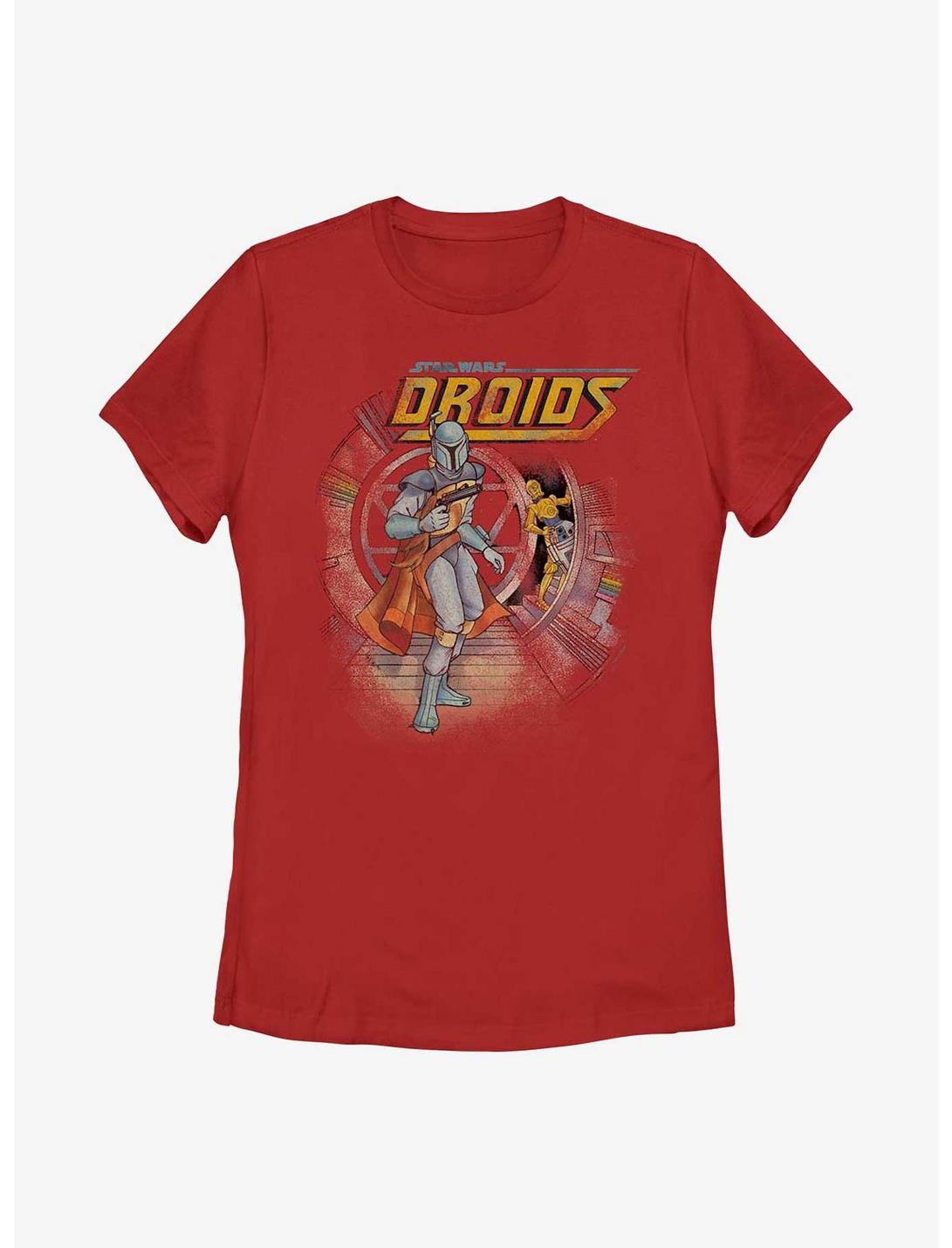 Star Wars Boba Fett Droids Womens T-Shirt, RED, hi-res