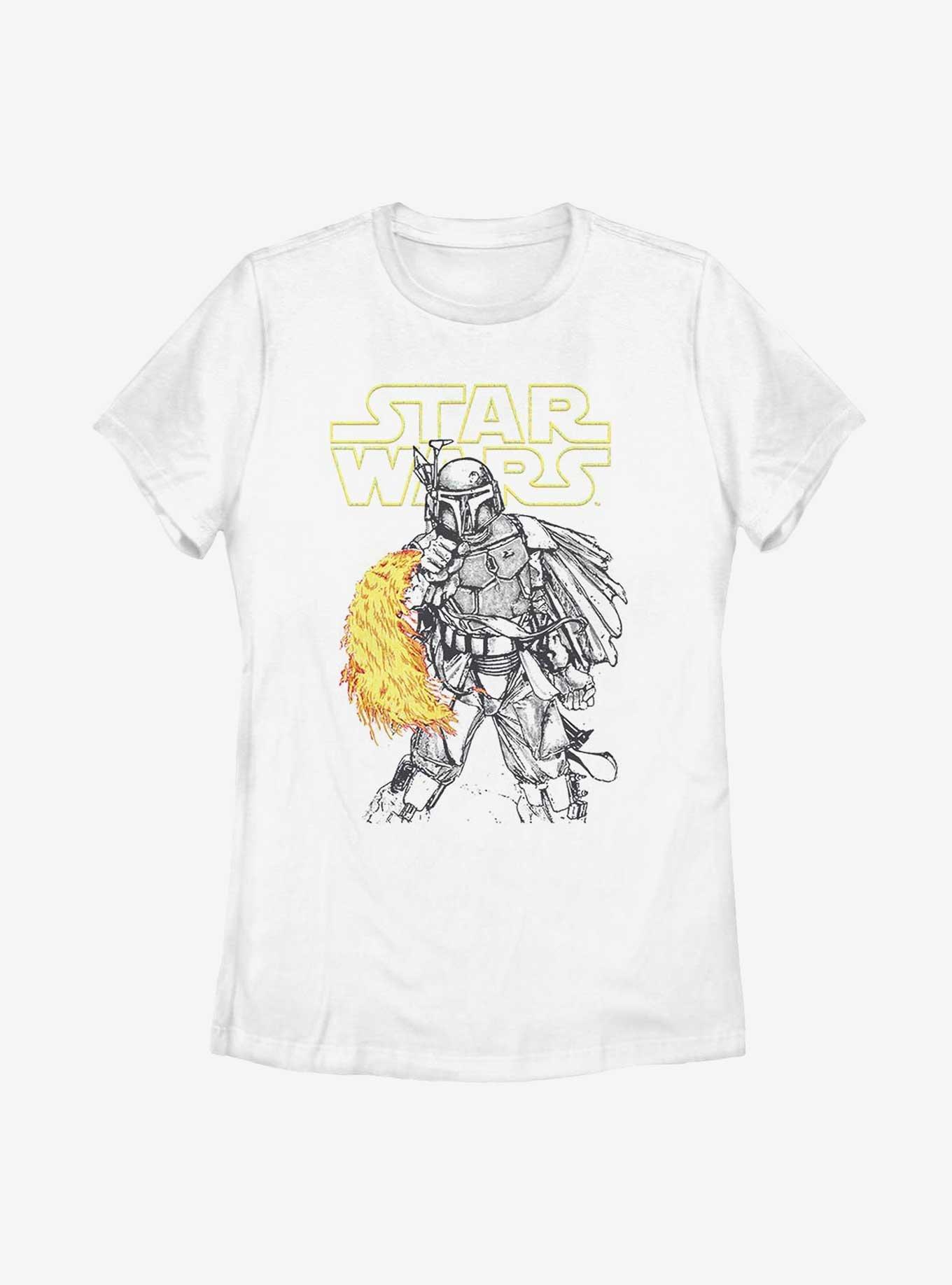 Star Wars Boba Fett Heat Thrower Womens T-Shirt, WHITE, hi-res