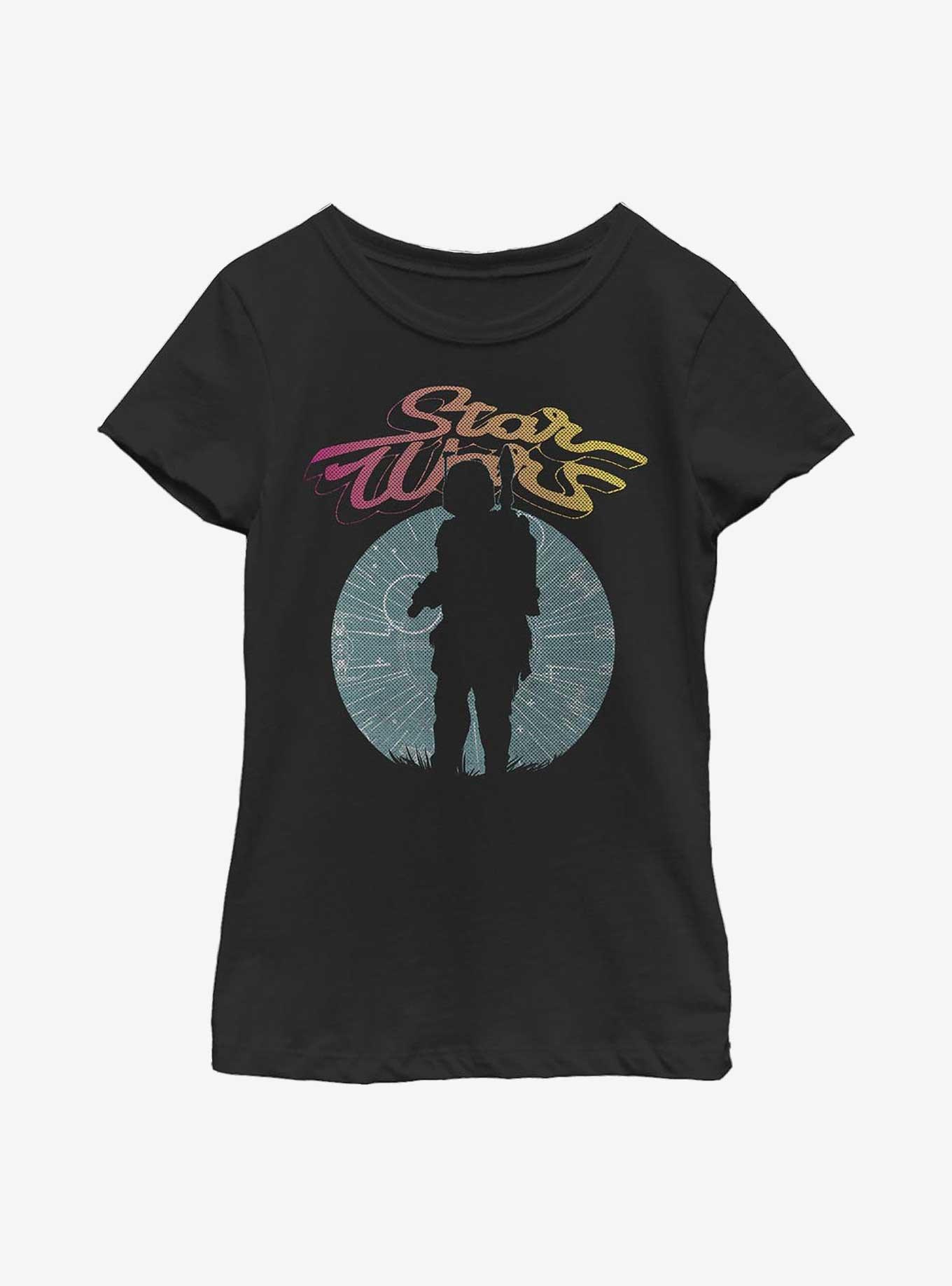 Star Wars Boba Fett Silhouette Youth Girls T-Shirt, BLACK, hi-res