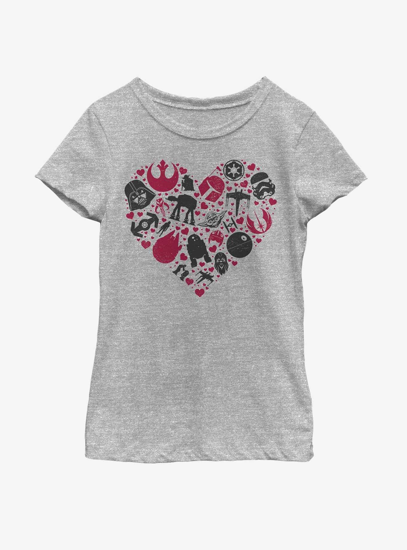 Star Wars Heart Icons Youth Girls T-Shirt, , hi-res