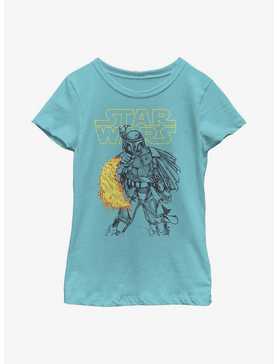 Star Wars Boba Fett Heat Thrower Youth Girls T-Shirt, , hi-res