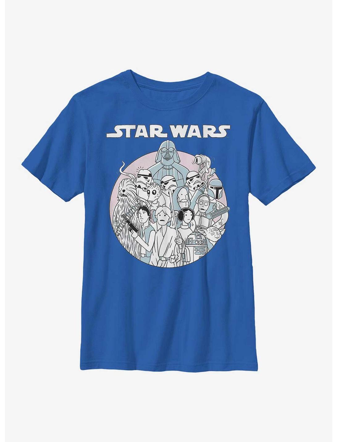 Star Wars Simple Art Crew Youth T-Shirt, ROYAL, hi-res