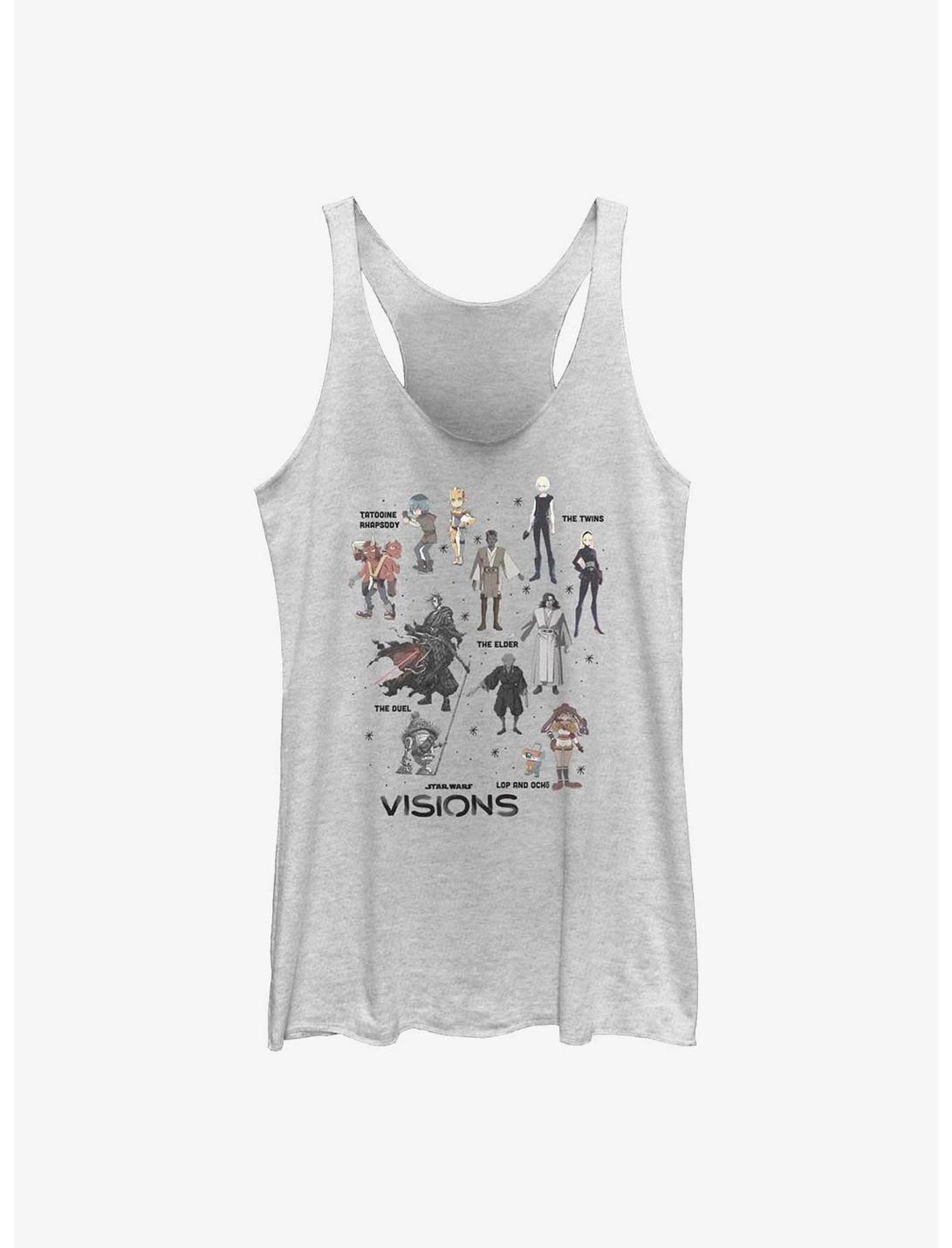 Star Wars: Visions Textbook Characters Womens Tank Top, WHITE HTR, hi-res