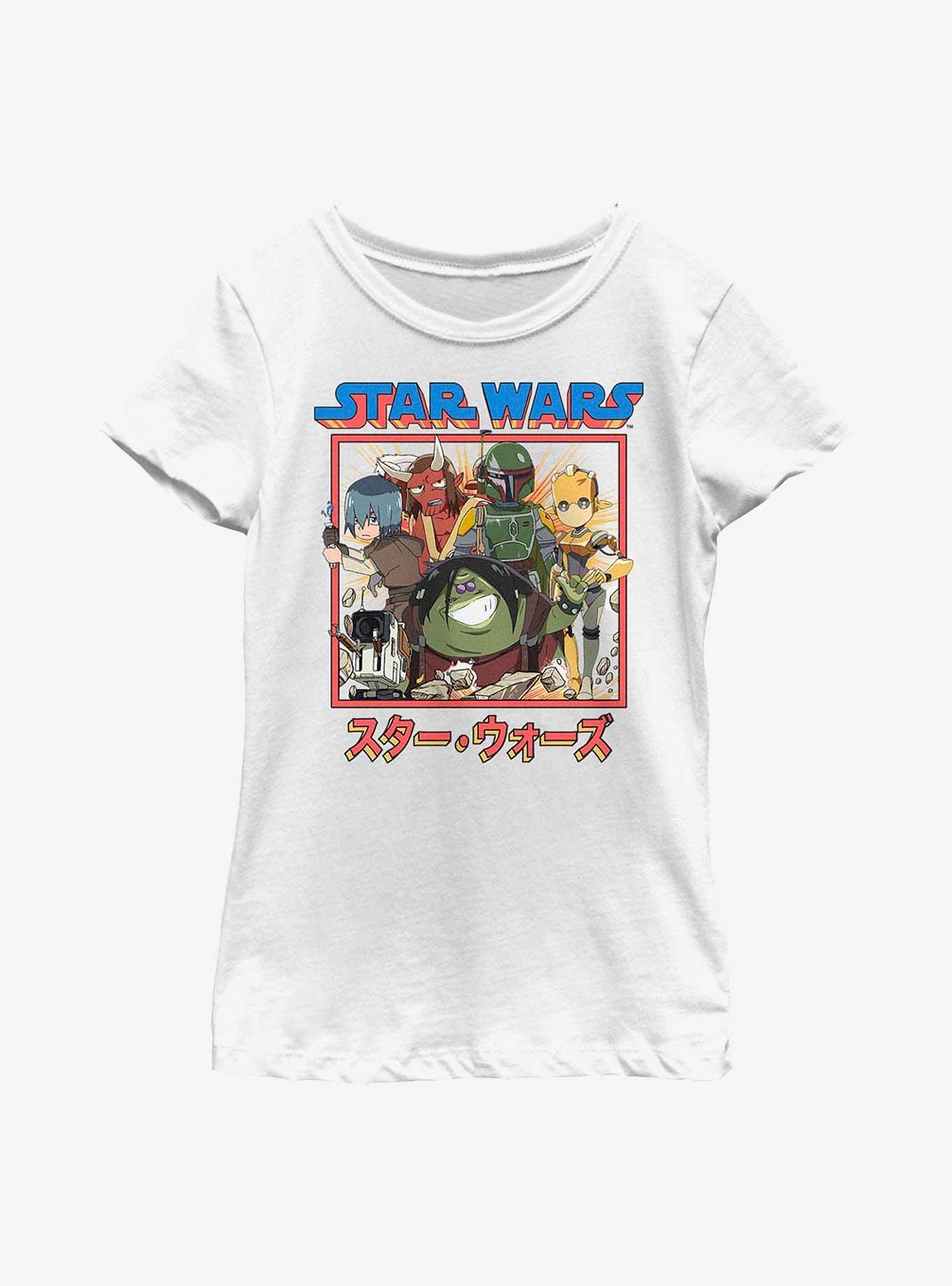 Star Wars: Visions Anime Group Youth Girls T-Shirt, WHITE, hi-res