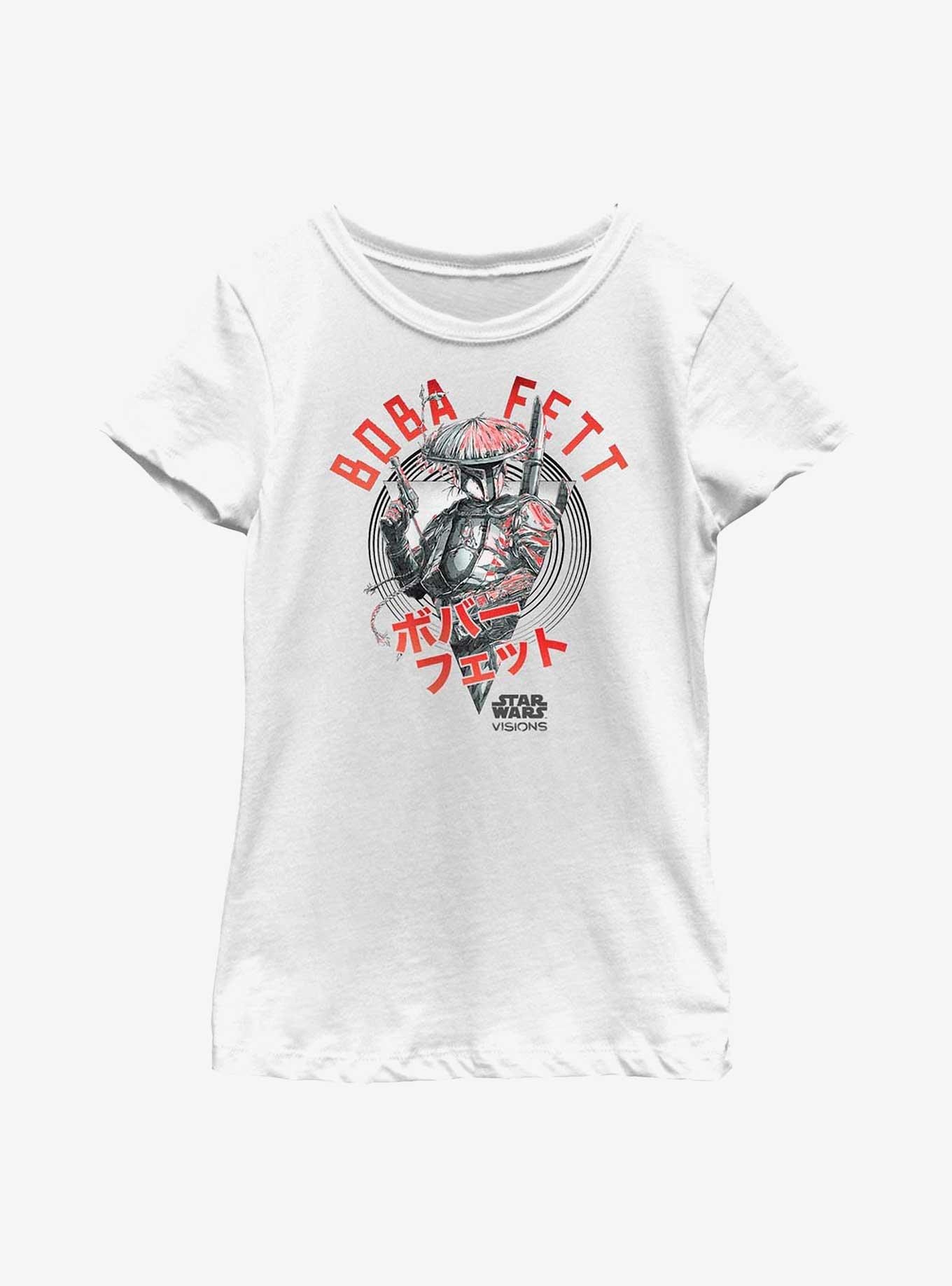 Star Wars: Visions The Boba Fett Youth Girls T-Shirt, WHITE, hi-res