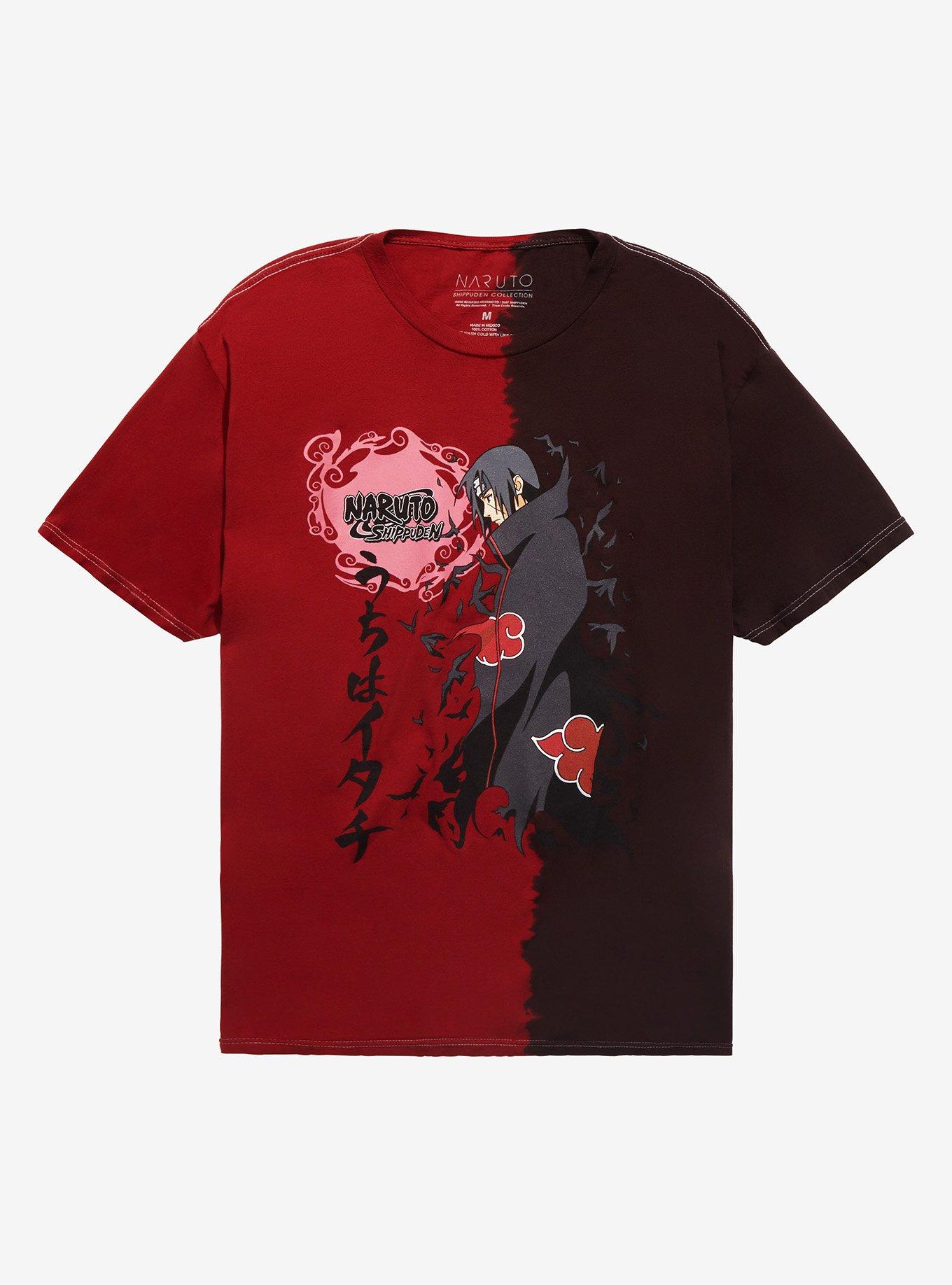 Naruto Shippuden Itachi Split Wash T-Shirt, BLACK, hi-res