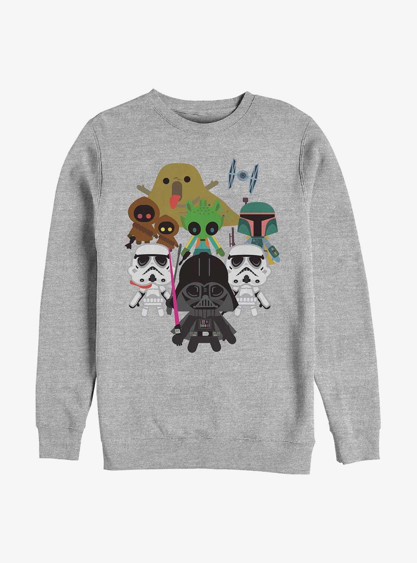 Star Wars All Villains Kawaii Sweatshirt, ATH HTR, hi-res