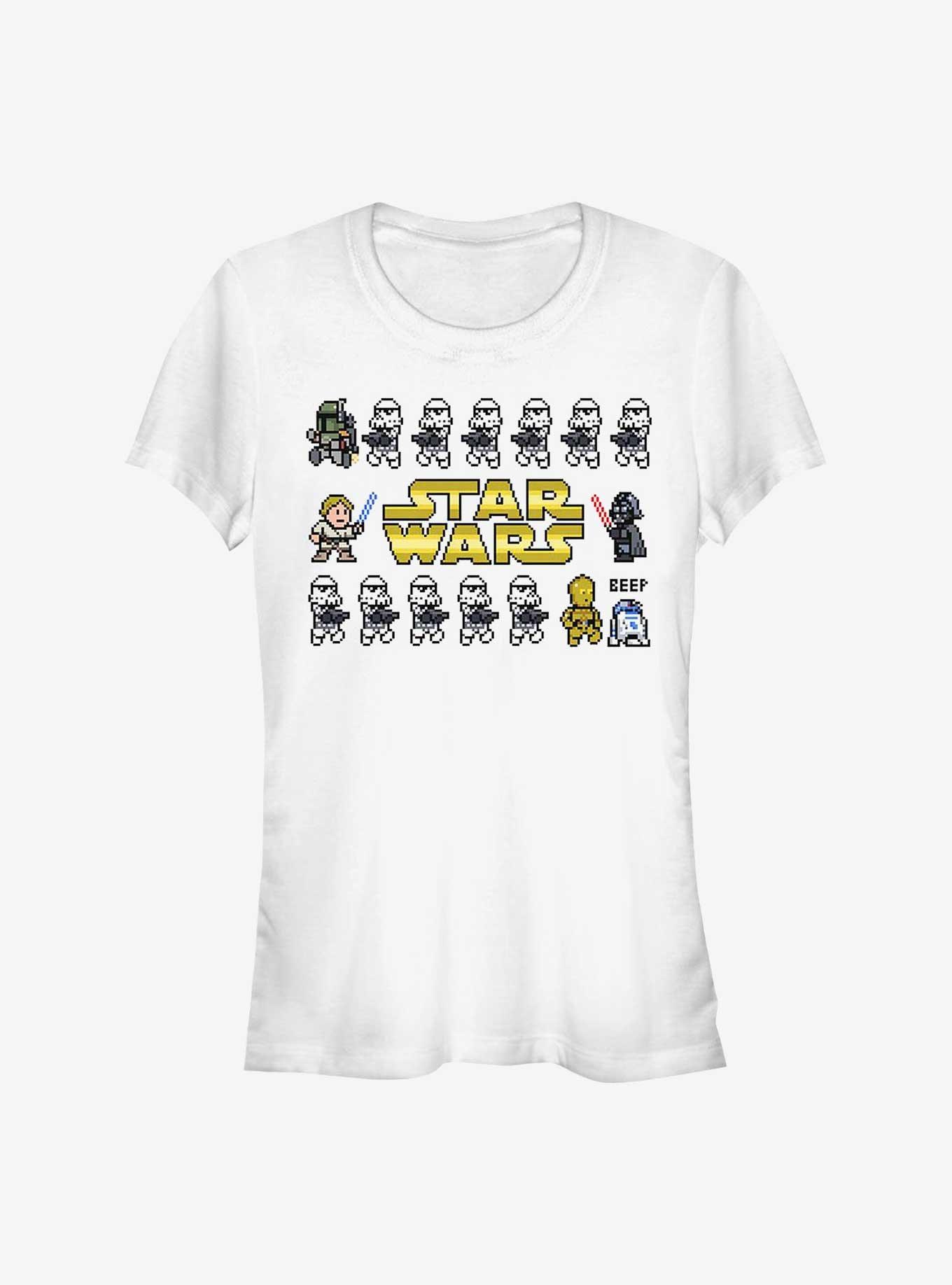 Star Wars Pixel Line Girl's T-Shirt, WHITE, hi-res