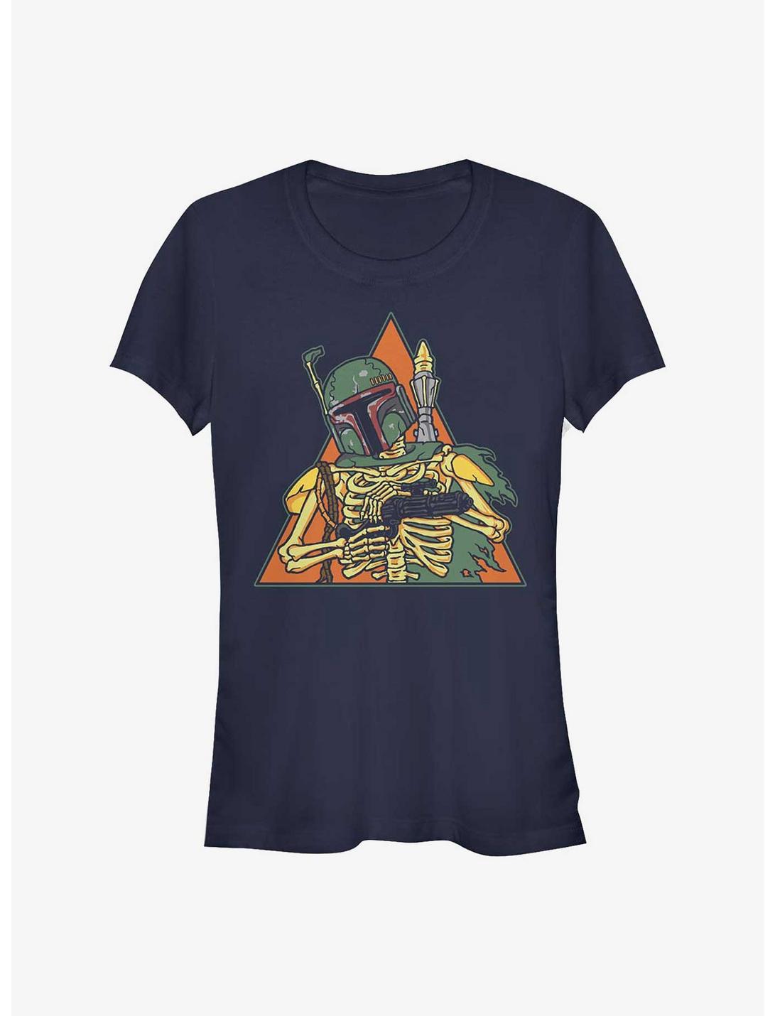 Star Wars Skeleton Boba Girl's T-Shirt, NAVY, hi-res