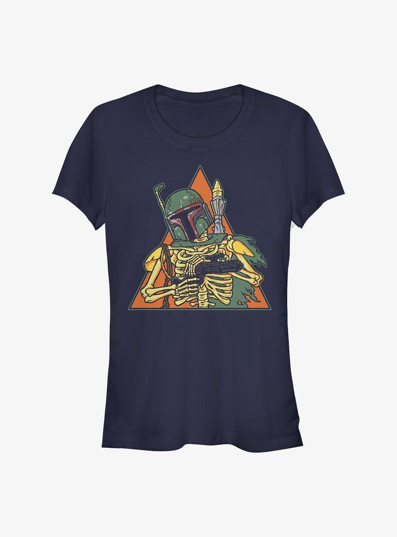 Star Wars Skeleton Boba Girl's T-Shirt, NAVY, hi-res