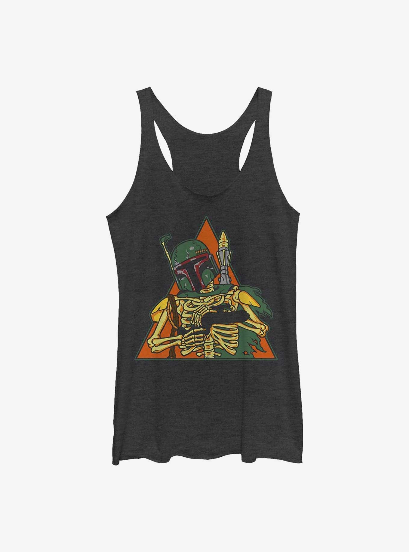 Star Wars Skeleton Boba Girl's Tank, BLK HTR, hi-res