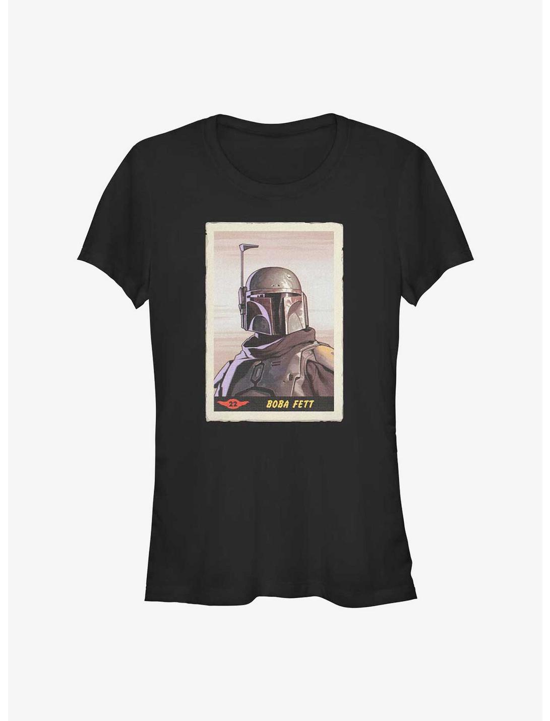 Star Wars The Mandalorian Fett Card Girl's T-Shirt, BLACK, hi-res