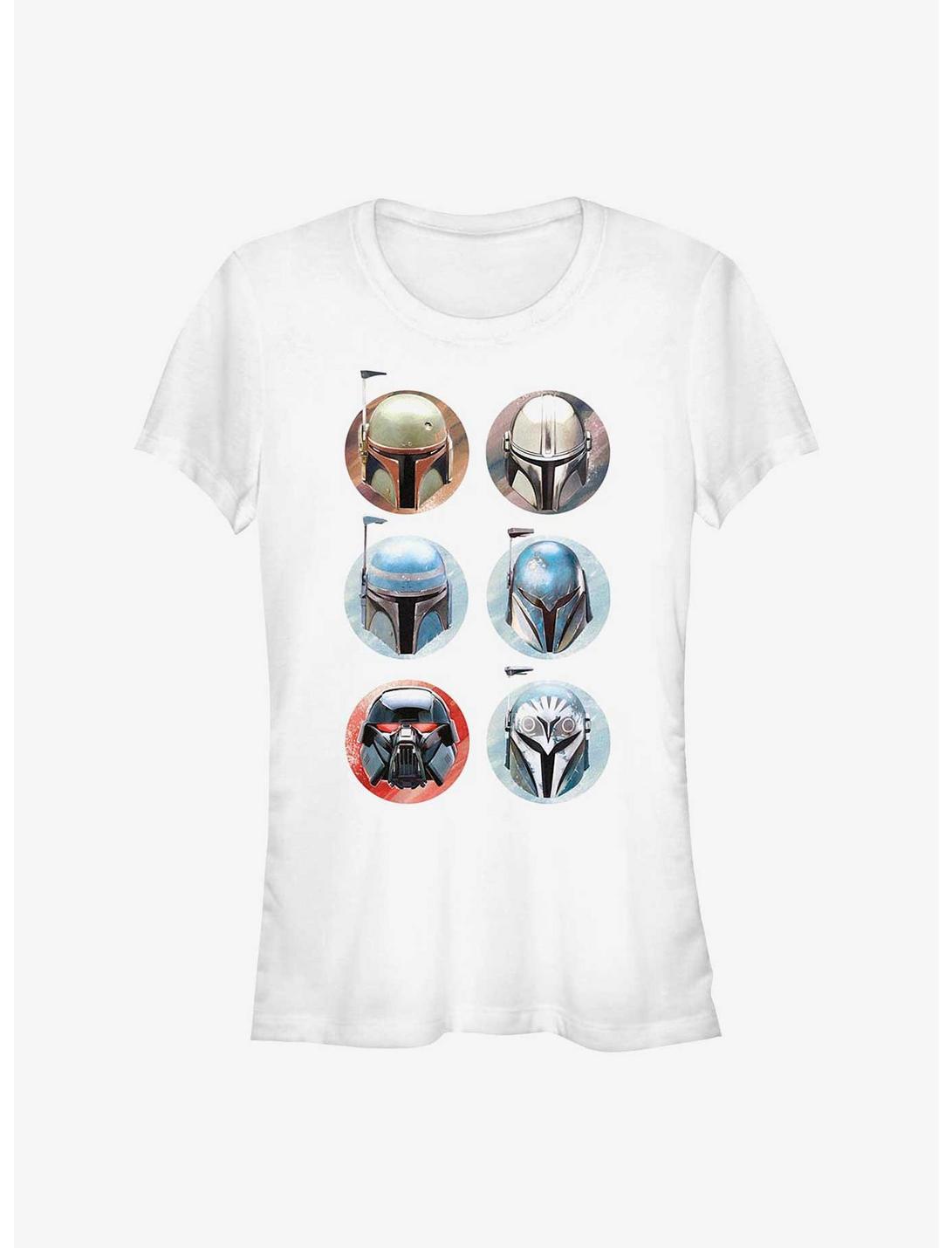 Star Wars The Mandalorian Helmets Girl's T-Shirt, WHITE, hi-res