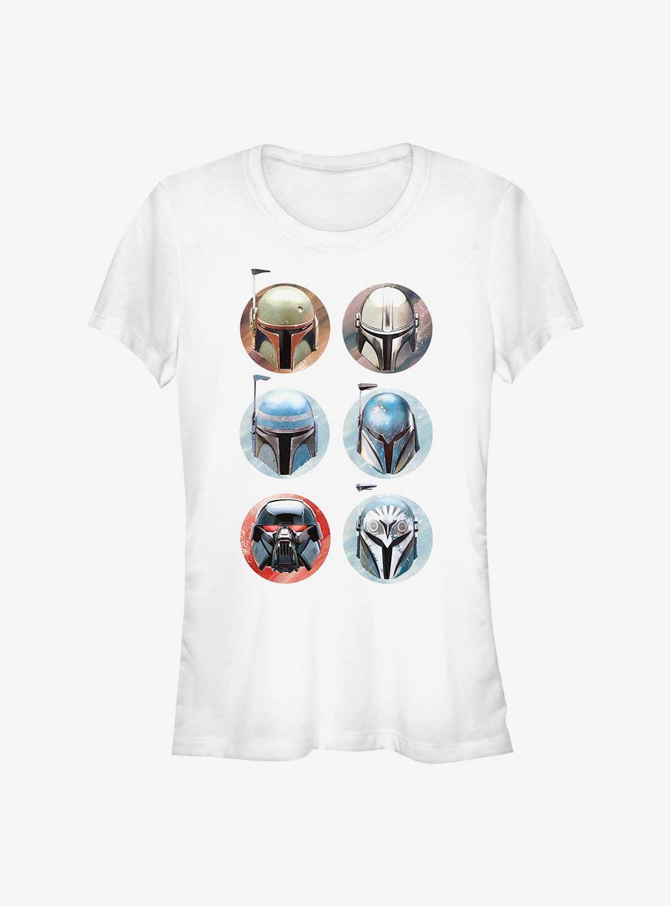 Star Wars The Mandalorian Helmets Girl's T-Shirt, WHITE, hi-res