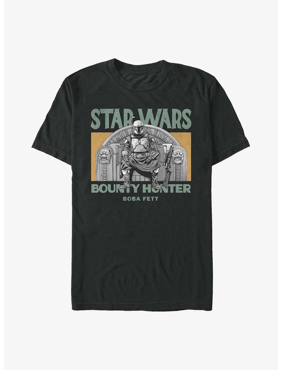 Star Wars The Mandalorian Boba Throne T-Shirt, BLACK, hi-res