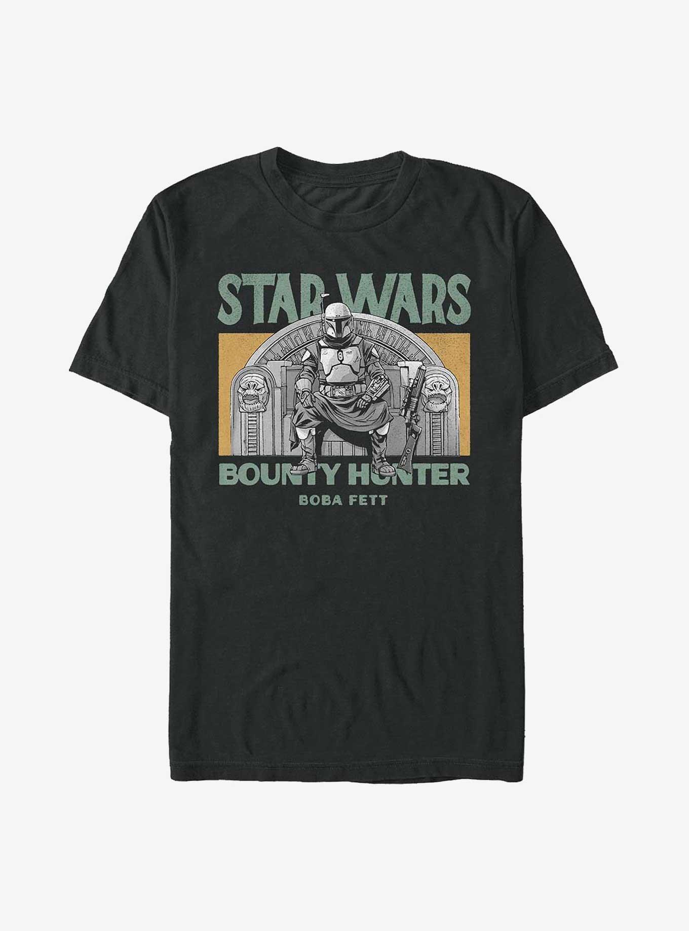 Star Wars The Mandalorian Boba Throne T-Shirt, BLACK, hi-res