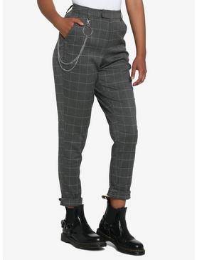 Grey Grid Side Chain Pants, , hi-res