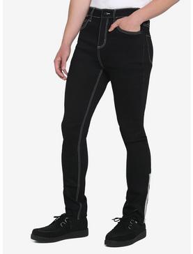 Black Ankle Zipper Skinny Jeans, , hi-res