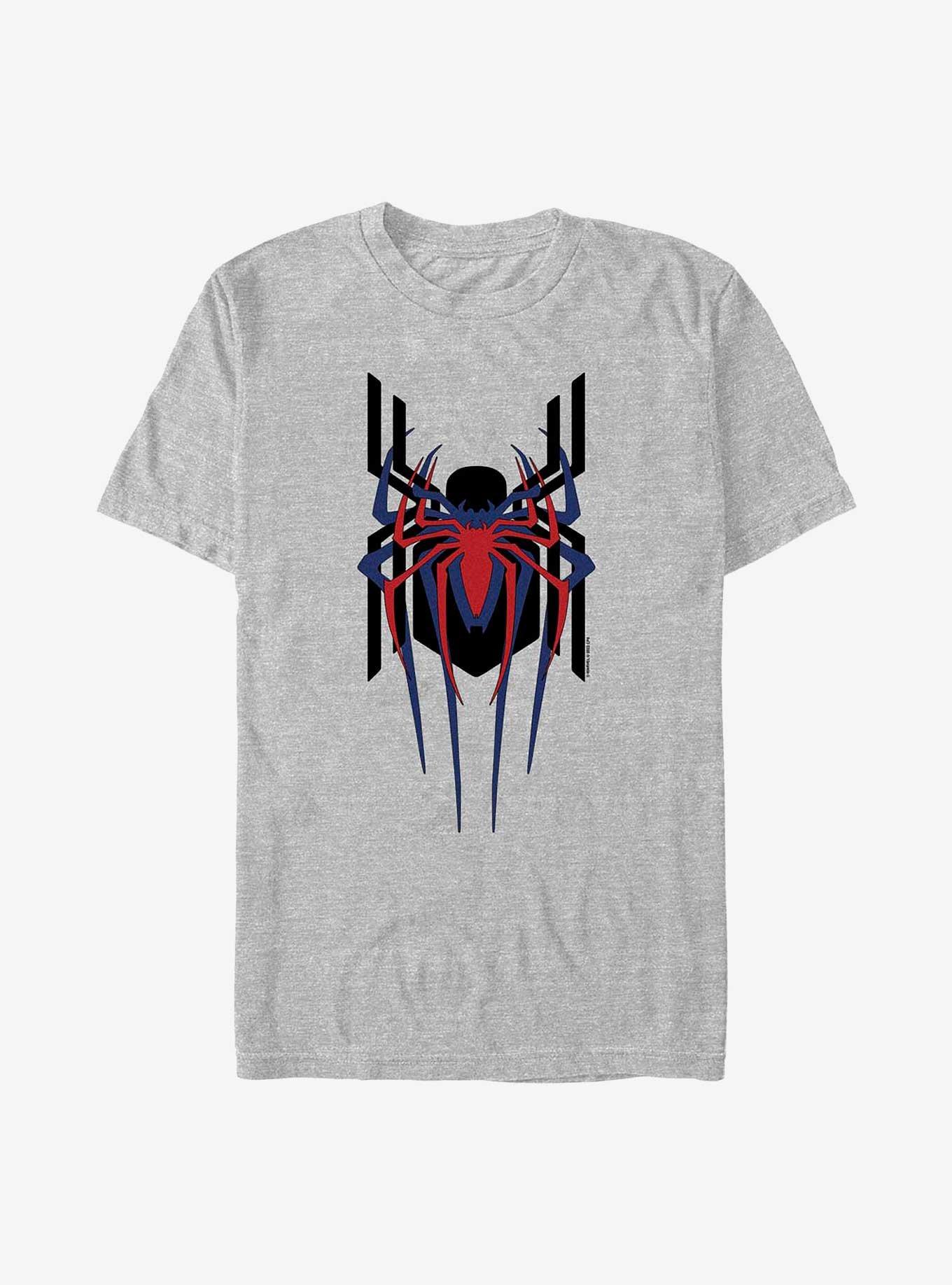 BoxLunch Marvel T-Shirt Triple - Spider-Man Stacked | Emblem GREY