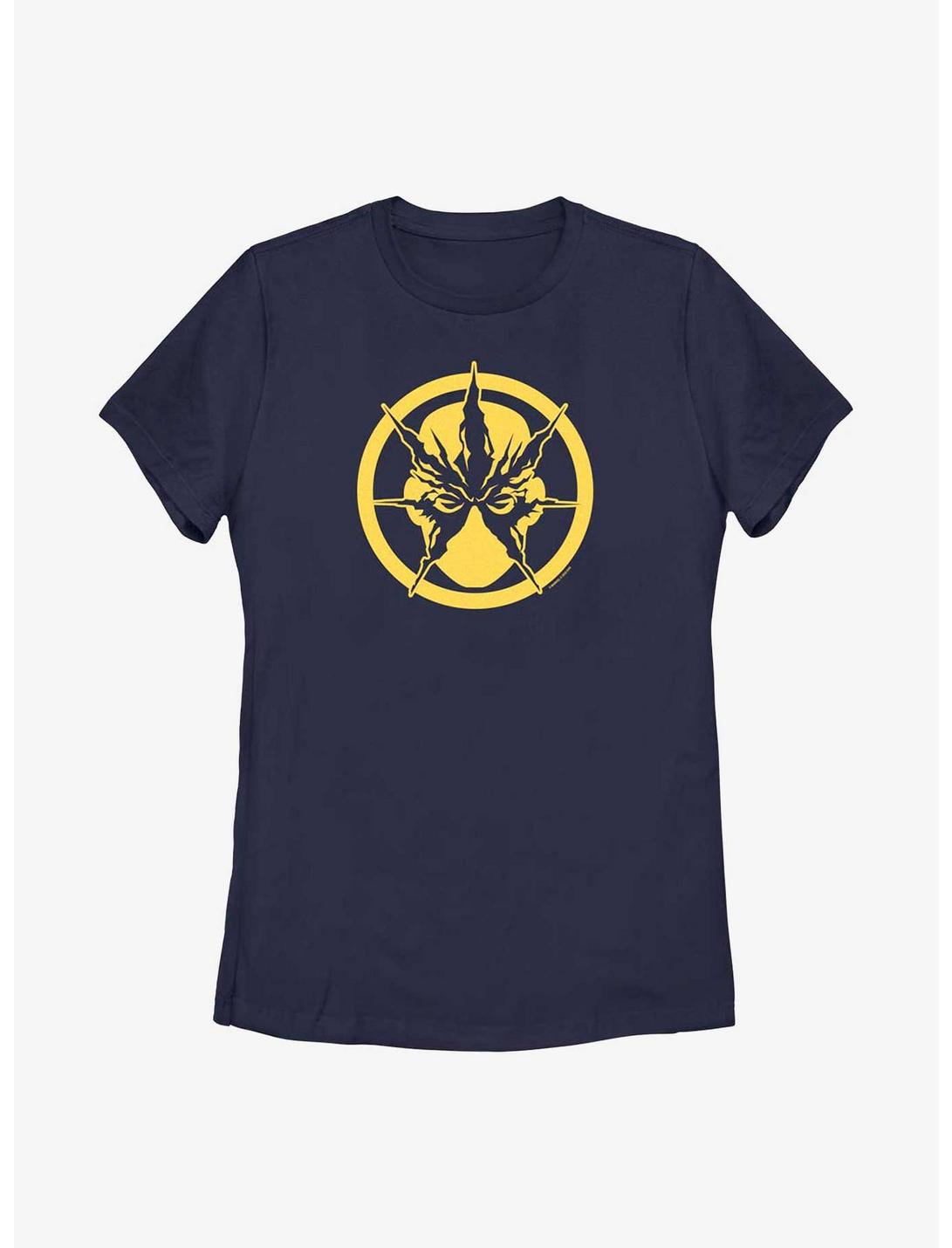 Marvel Spider-Man Electro Face Emblem Womens T-Shirt, NAVY, hi-res