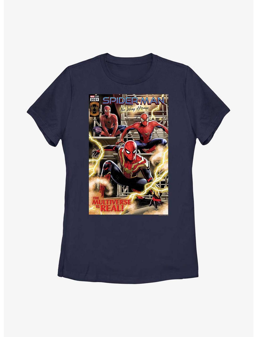 Marvel Spider-Man No Way Home Comic Womens T-Shirt, NAVY, hi-res