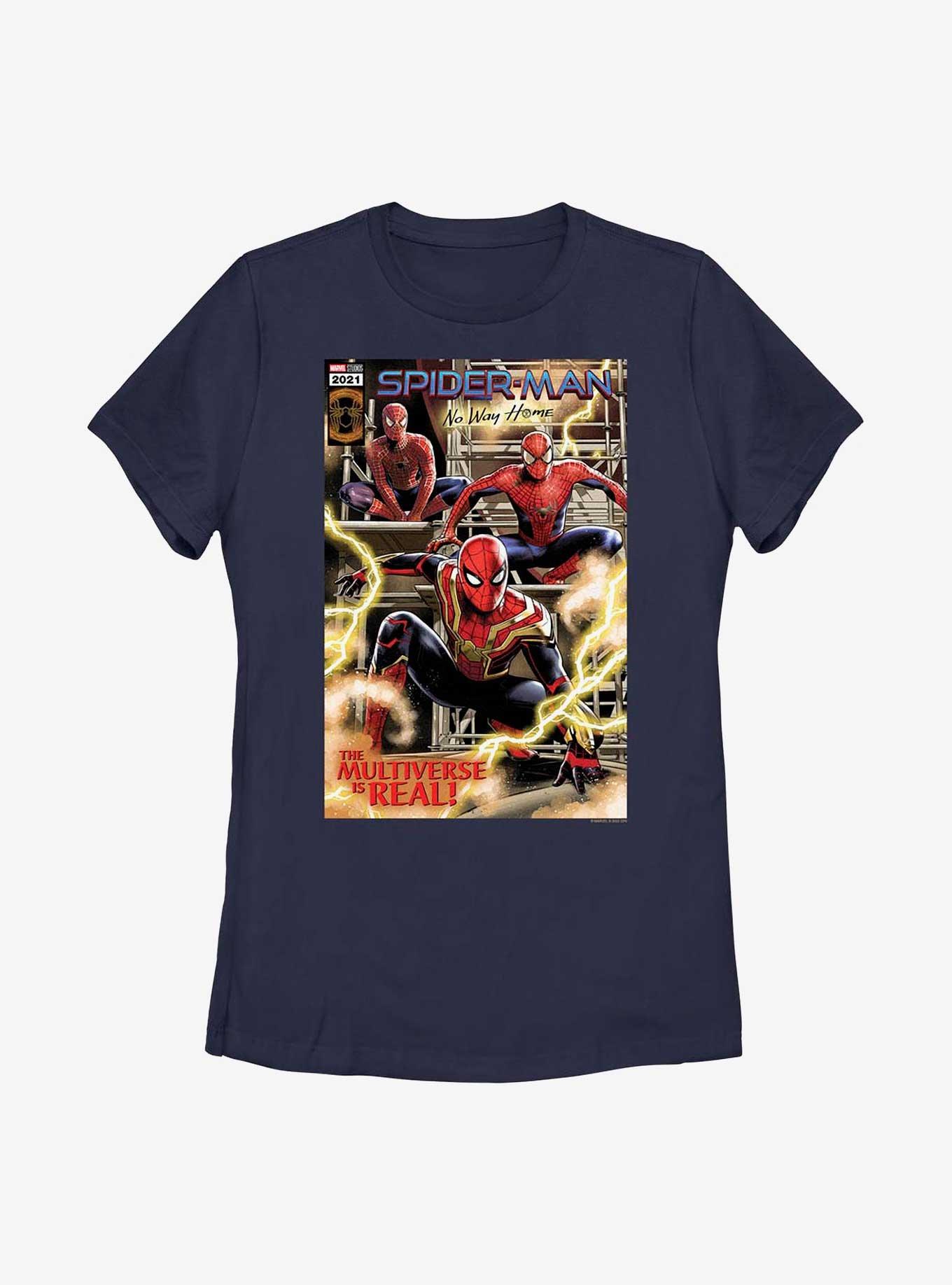 Marvel Spider-Man No Way Home Comic Womens T-Shirt, NAVY, hi-res