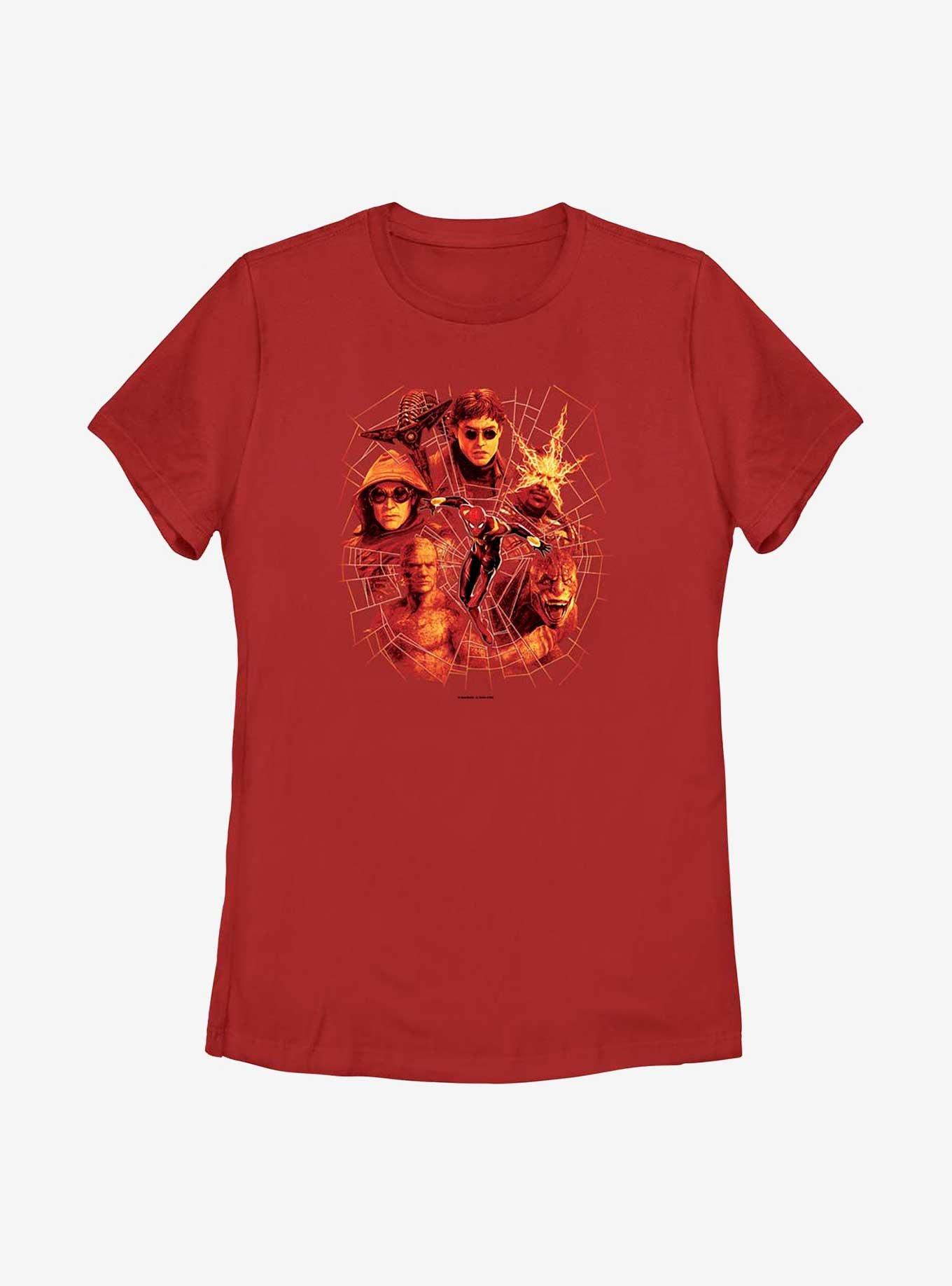 Marvel Spider-Man Villain Web Womens T-Shirt, RED, hi-res