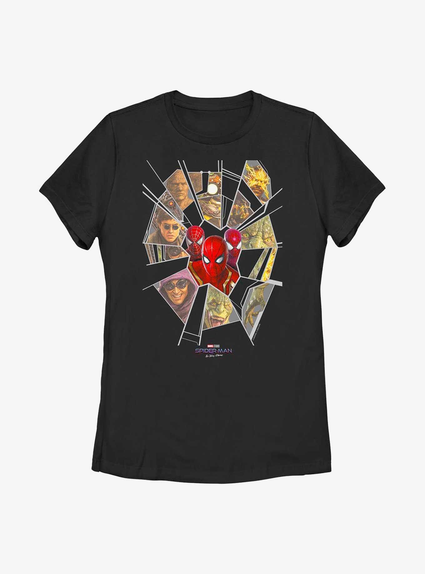 Marvel Spider-Man Web Of Villains Womens T-Shirt - BLACK | BoxLunch