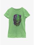 Marvel Spider-Man Green Goblin Helmet Youth Girls T-Shirt, GRN APPLE, hi-res