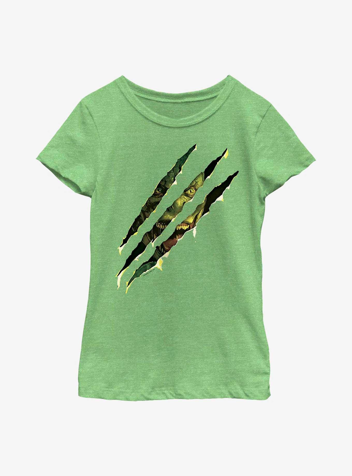 Marvel Spider-Man Lizard Scratch Youth Girls T-Shirt, GRN APPLE, hi-res