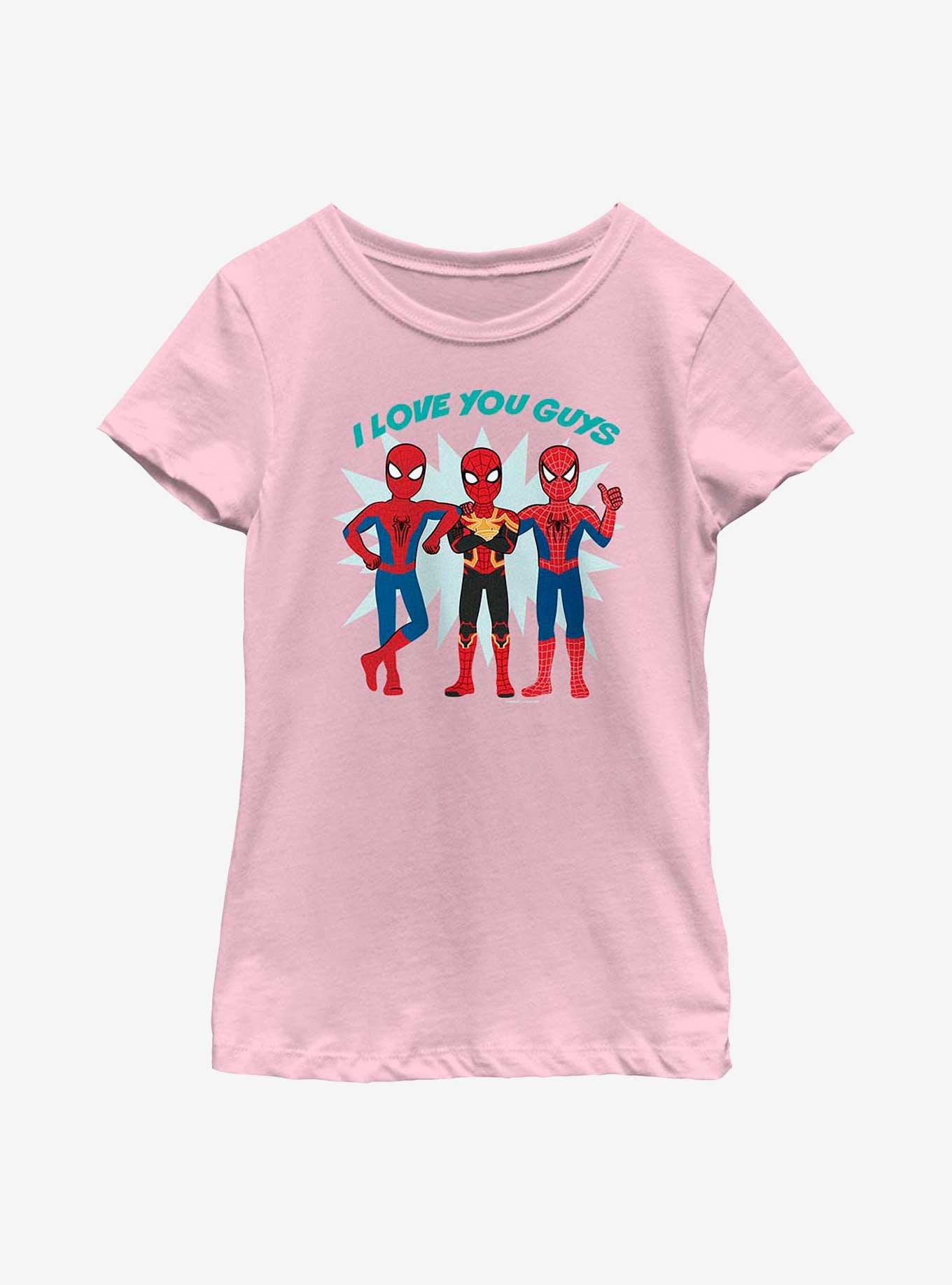 Marvel Spider-Man Love You Spiders Youth Girls T-Shirt - PINK | BoxLunch