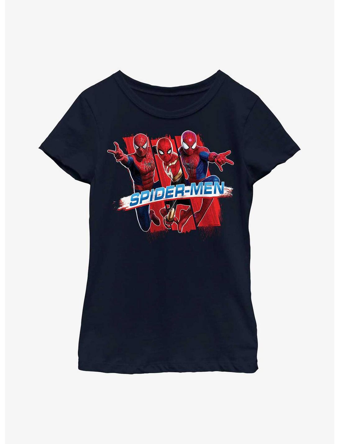 Marvel Spider-Man Spider-Men Paint Youth Girls T-Shirt, NAVY, hi-res