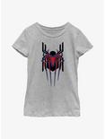 Marvel Spider-Man Triple Emblem Stacked Youth Girls T-Shirt, ATH HTR, hi-res