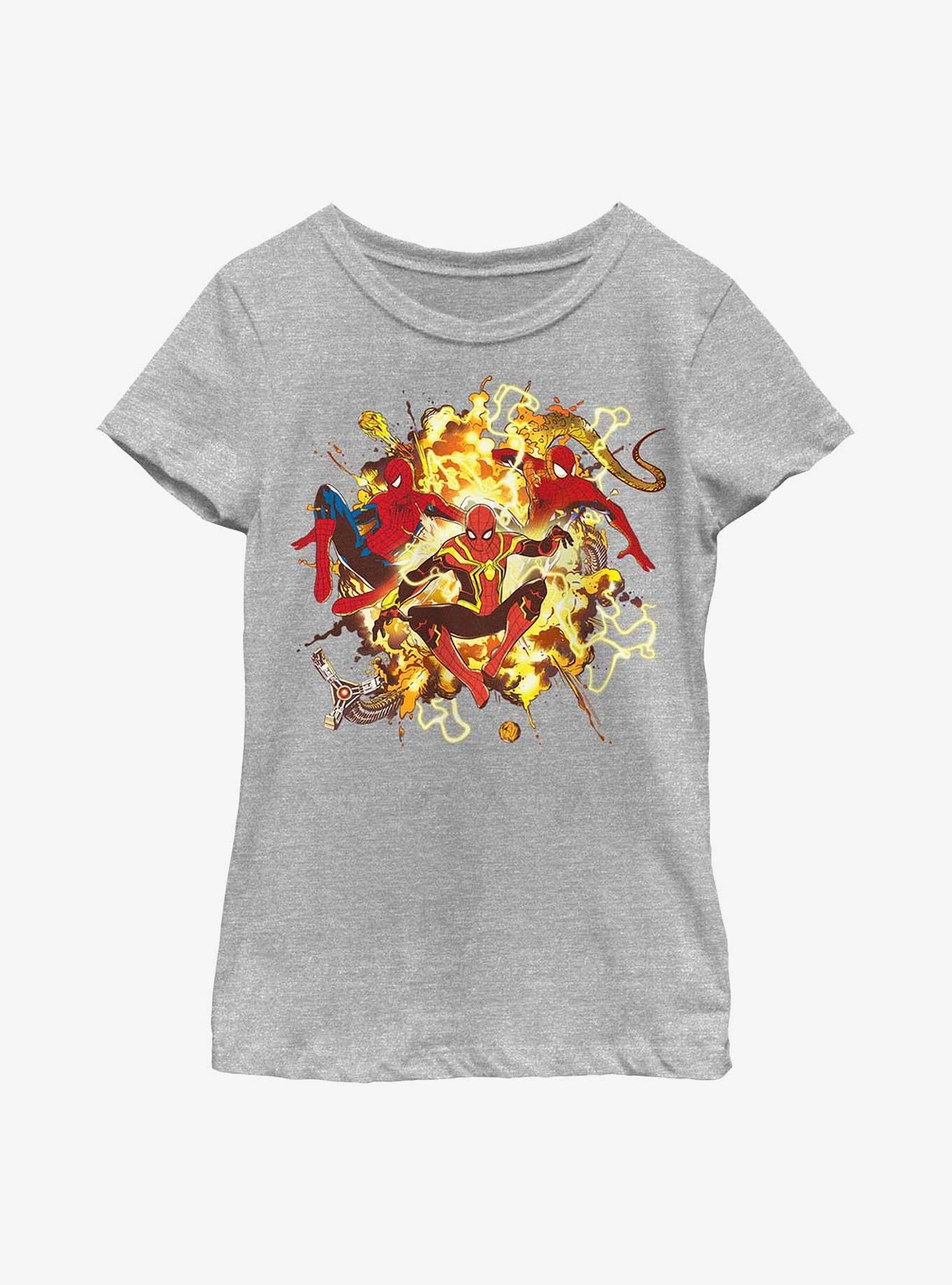 Marvel Spider-Man Spidey Explosion Youth Girls T-Shirt, ATH HTR, hi-res