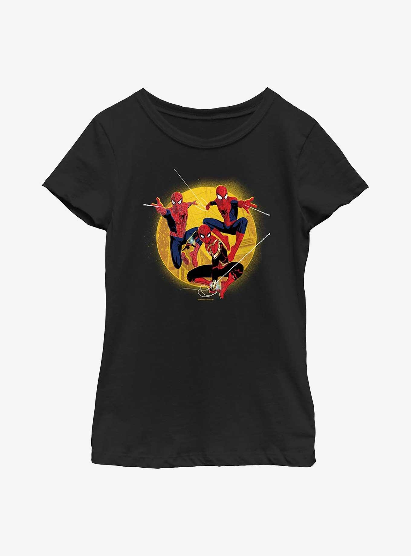 Marvel Spider-Man Trio Web-Slingers Youth Girls T-Shirt, BLACK, hi-res