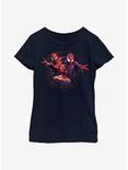 Marvel Spider-Man Spidey Team Badge Youth Girls T-Shirt, NAVY, hi-res