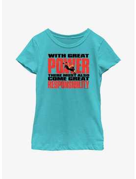Marvel Spider-Man Great Responsibility Stack Youth Girls T-Shirt, , hi-res