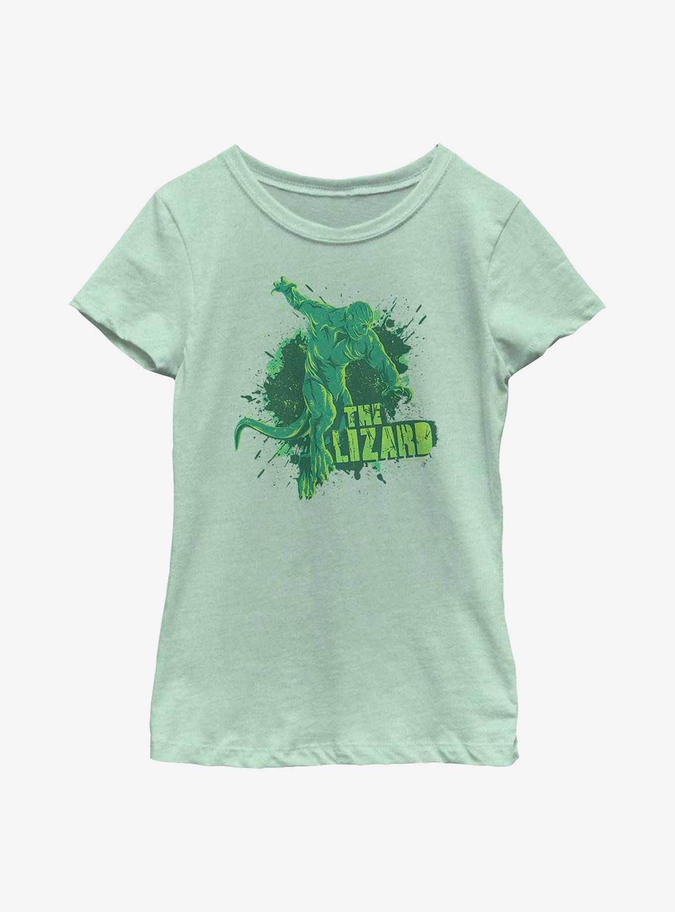 Marvel Spider-Man The Lizard Splash Youth Girls T-Shirt, MINT, hi-res view 1