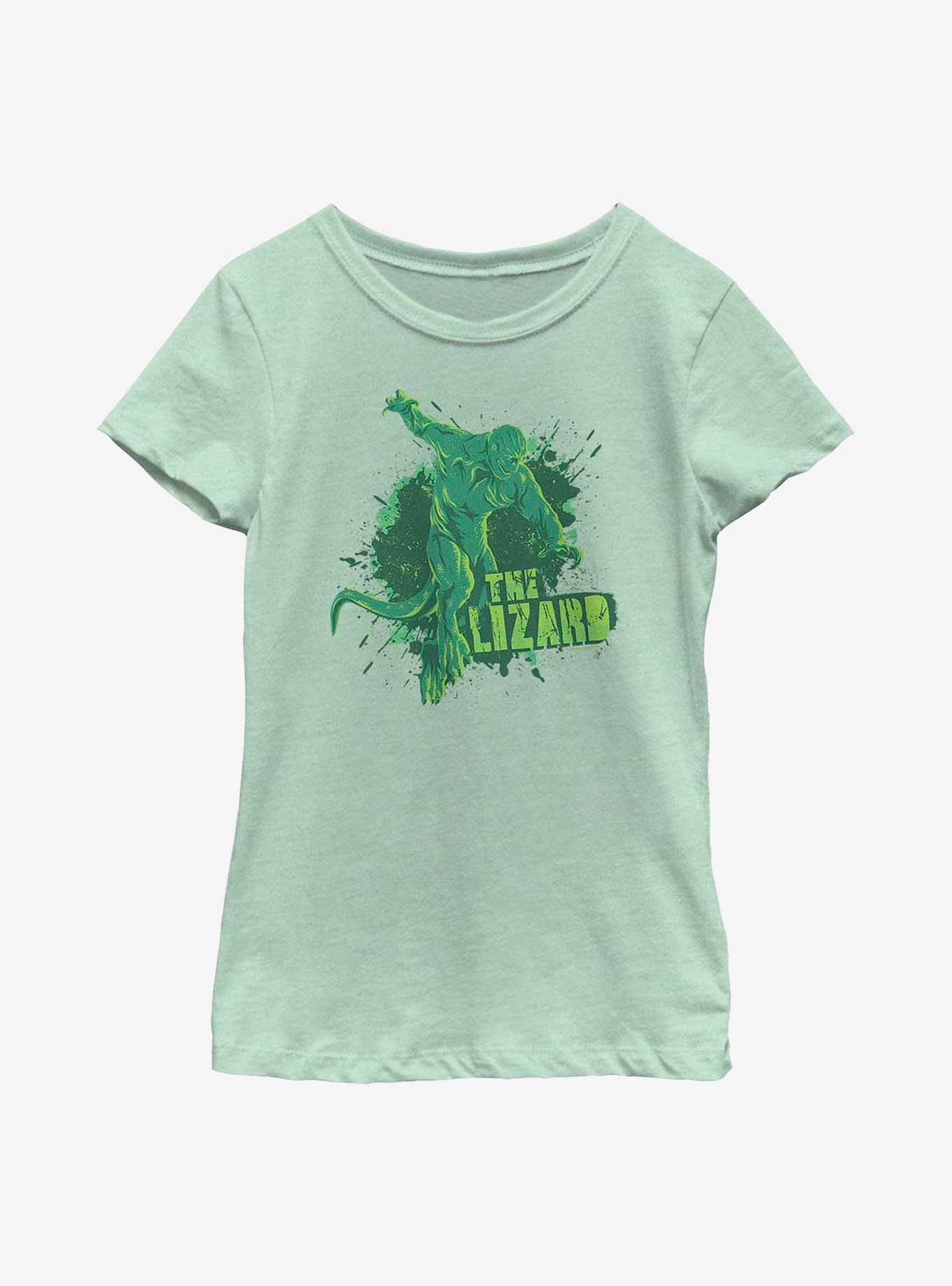 Marvel Spider-Man The Lizard Splash Youth Girls T-Shirt, MINT, hi-res