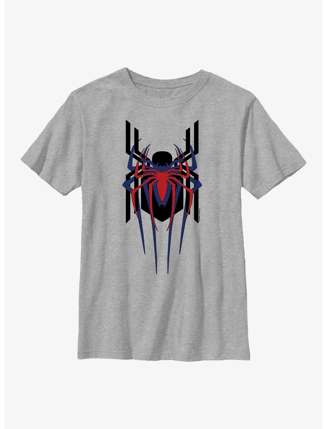 Marvel Spider-Man Triple Emblem Stacked Youth T-Shirt, ATH HTR, hi-res
