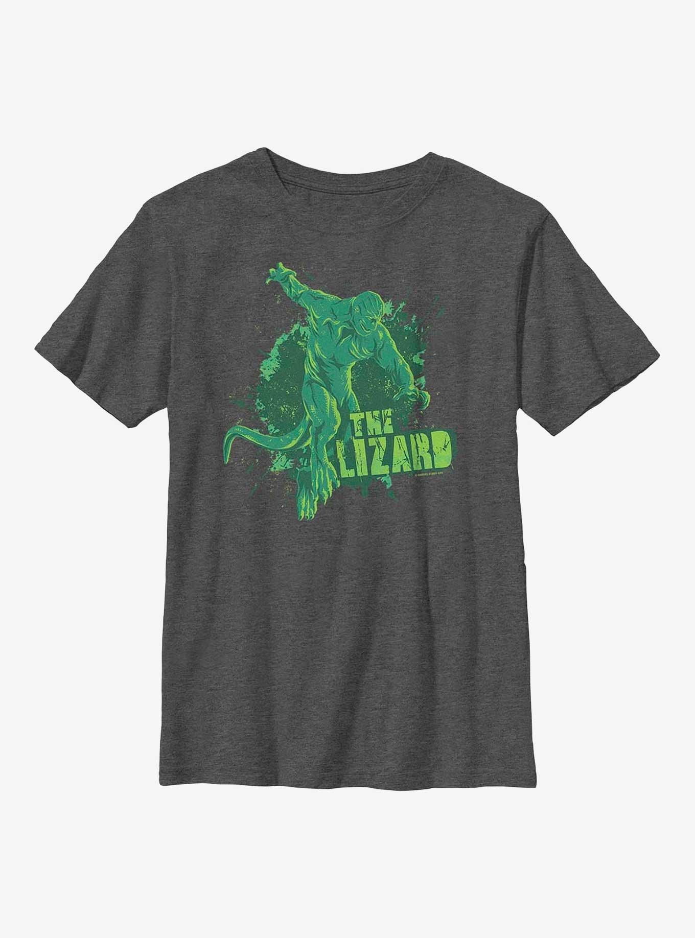 Marvel Spider-Man The Lizard Splash Youth T-Shirt, CHAR HTR, hi-res