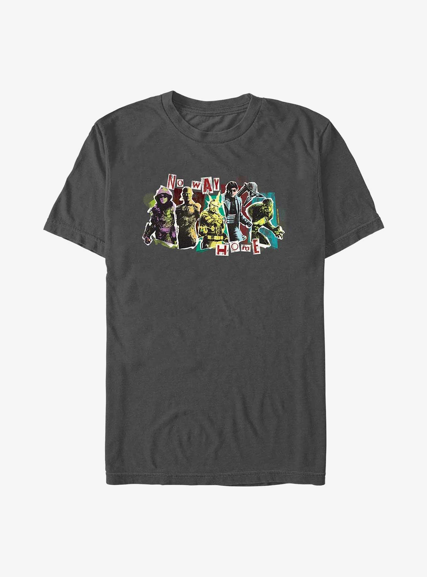 Marvel Spider-Man No Way Home Villains Panel T-Shirt, CHARCOAL, hi-res