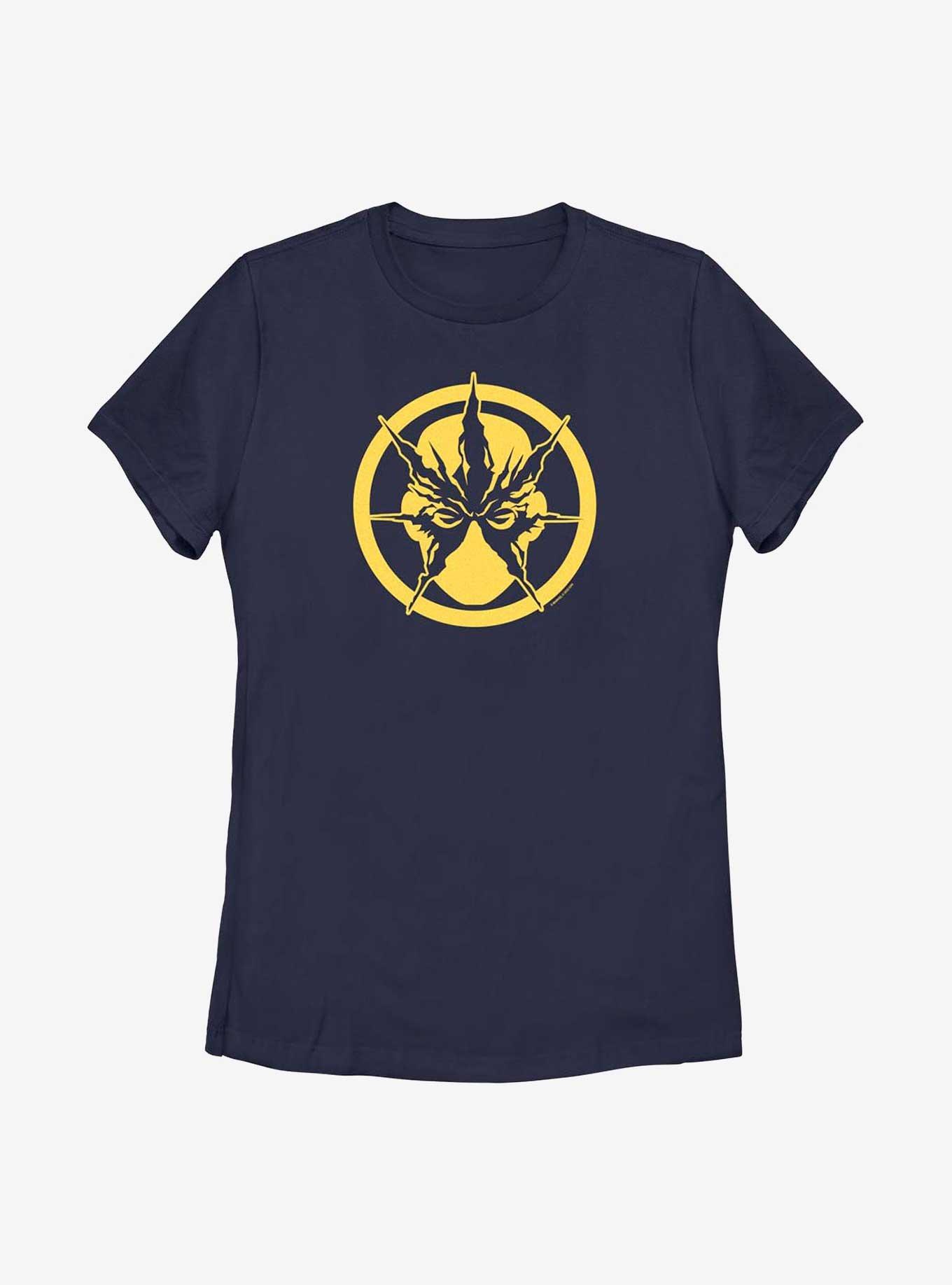 Marvel Spider-Man Electro Face Emblem Womens T-Shirt, NAVY, hi-res