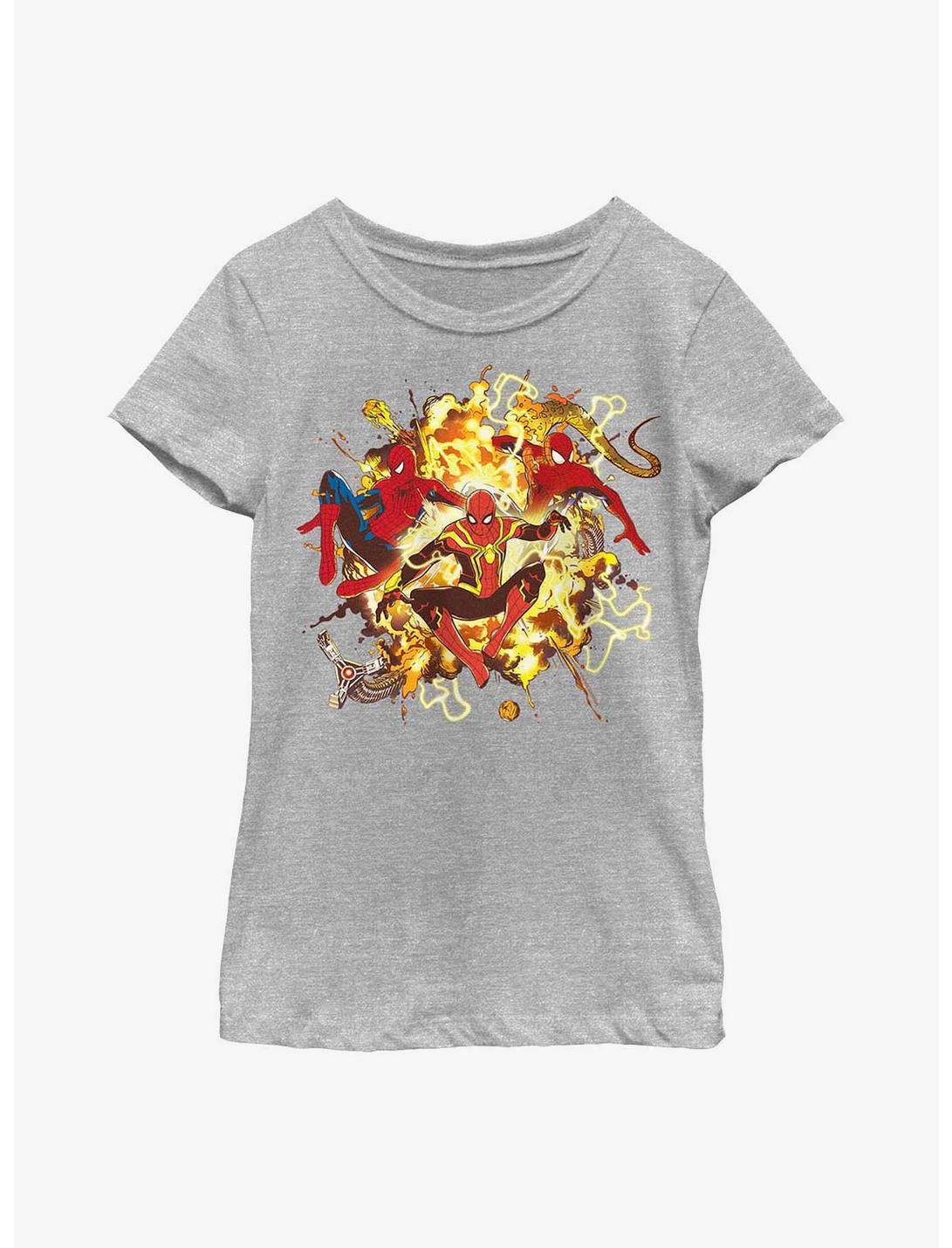 Marvel Spider-Man Spidey Explosion Youth Girls T-Shirt, ATH HTR, hi-res