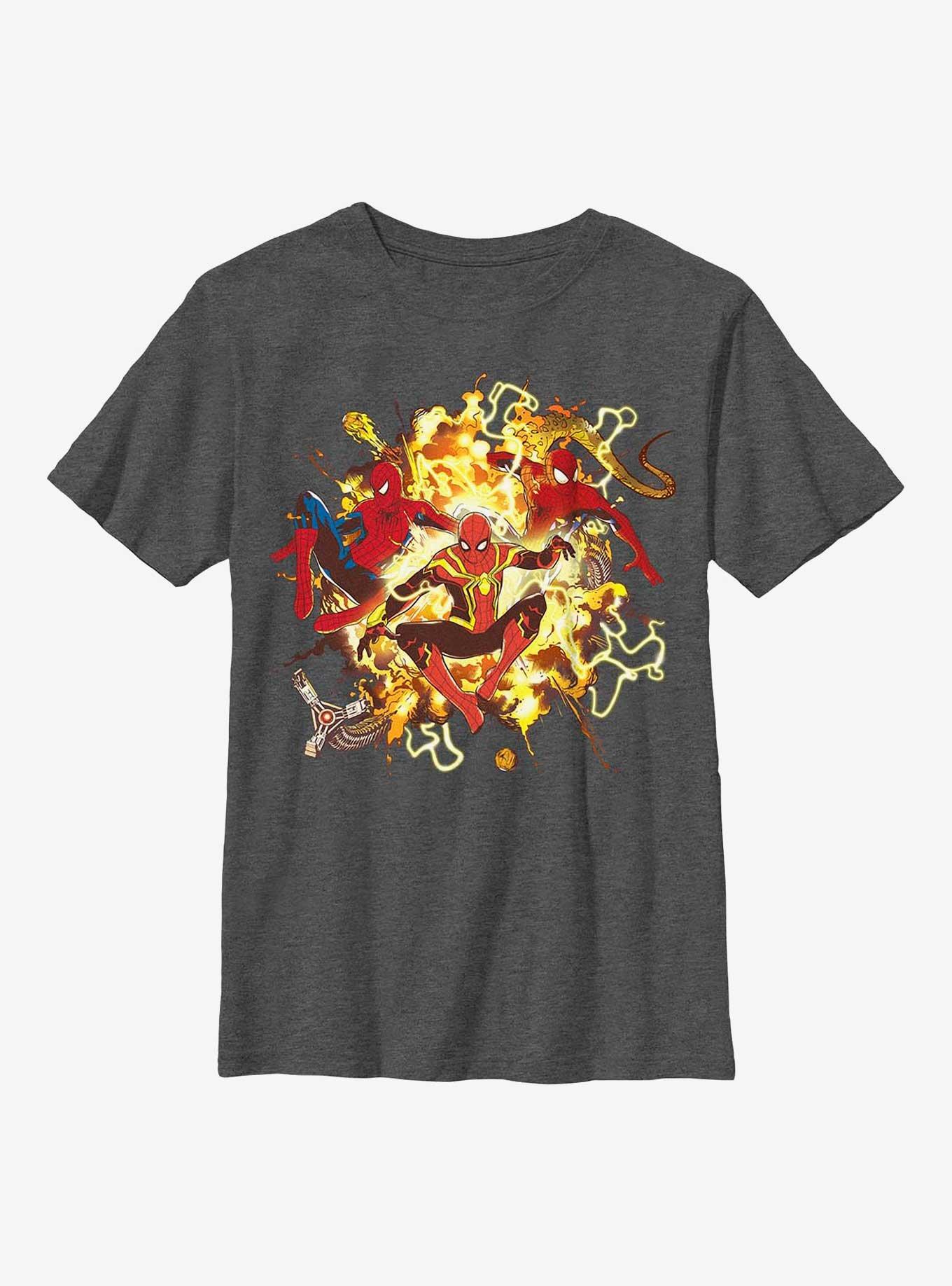 Marvel Spider-Man Spidey Explosion Youth T-Shirt, CHAR HTR, hi-res