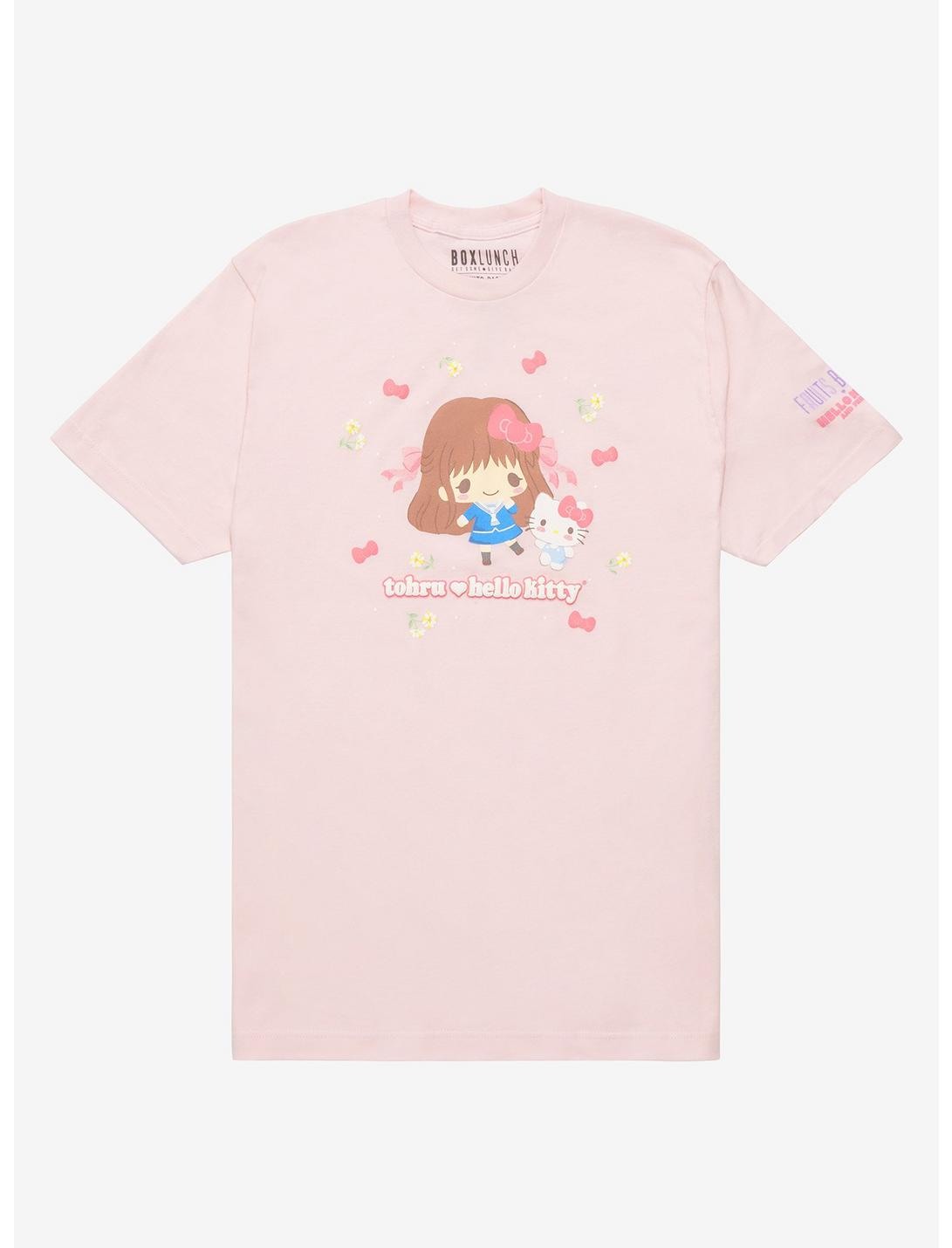 Fruits Basket x Hello Kitty and Friends Chibi Tohru Honda & Hello Kitty T-Shirt - BoxLunch Exclusive, LIGHT PINK, hi-res