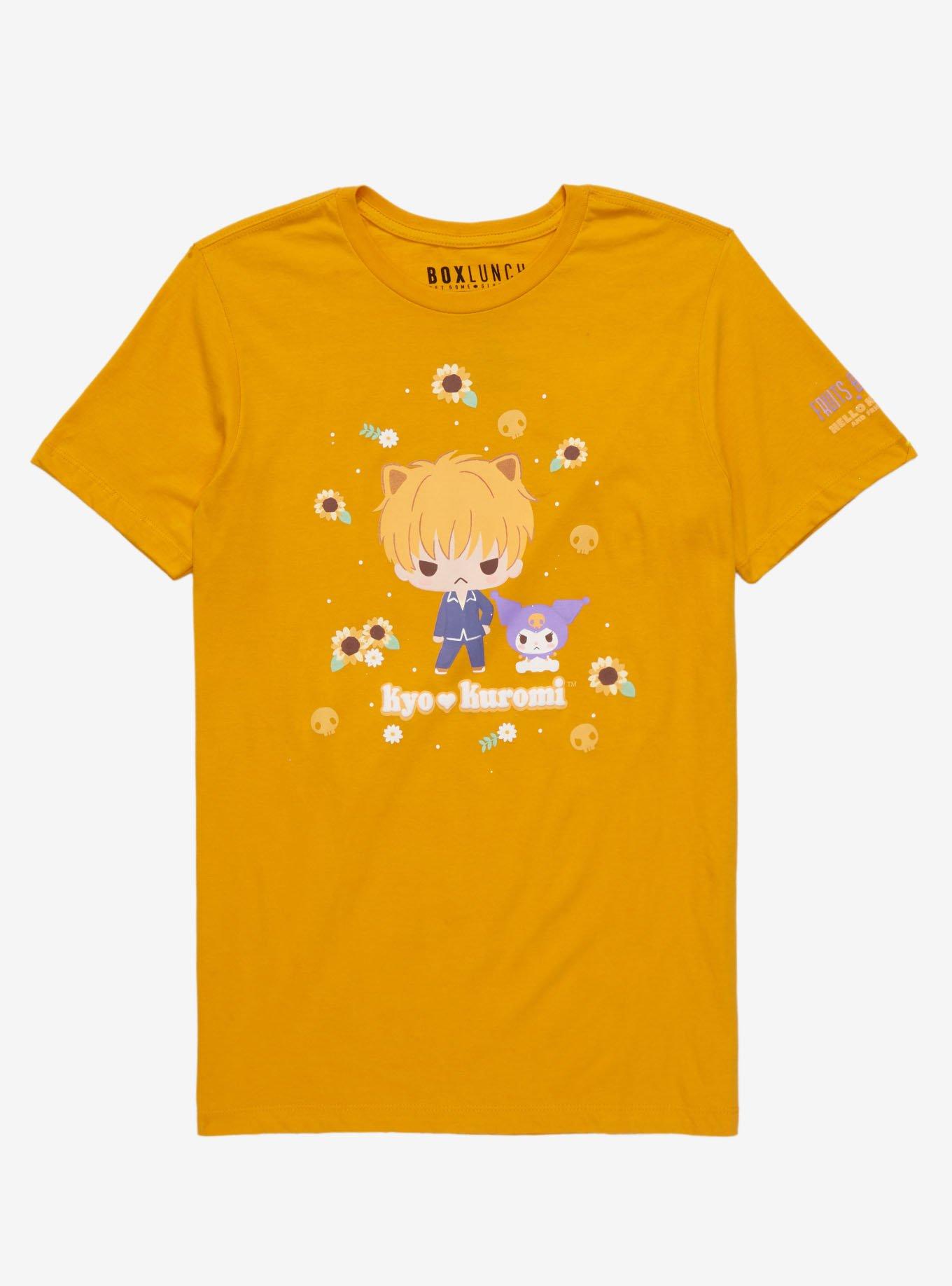 Fruits Basket x Hello Kitty and Friends Chibi Kyo Sohma & Kuromi T-Shirt - BoxLunch Exclusive , ORANGE, hi-res
