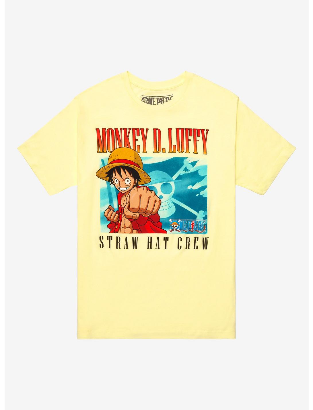 One Piece Monkey D. Luffy Character Panel Women's T-Shirt - BoxLunch Exclusive, LIGHT YELLOW, hi-res